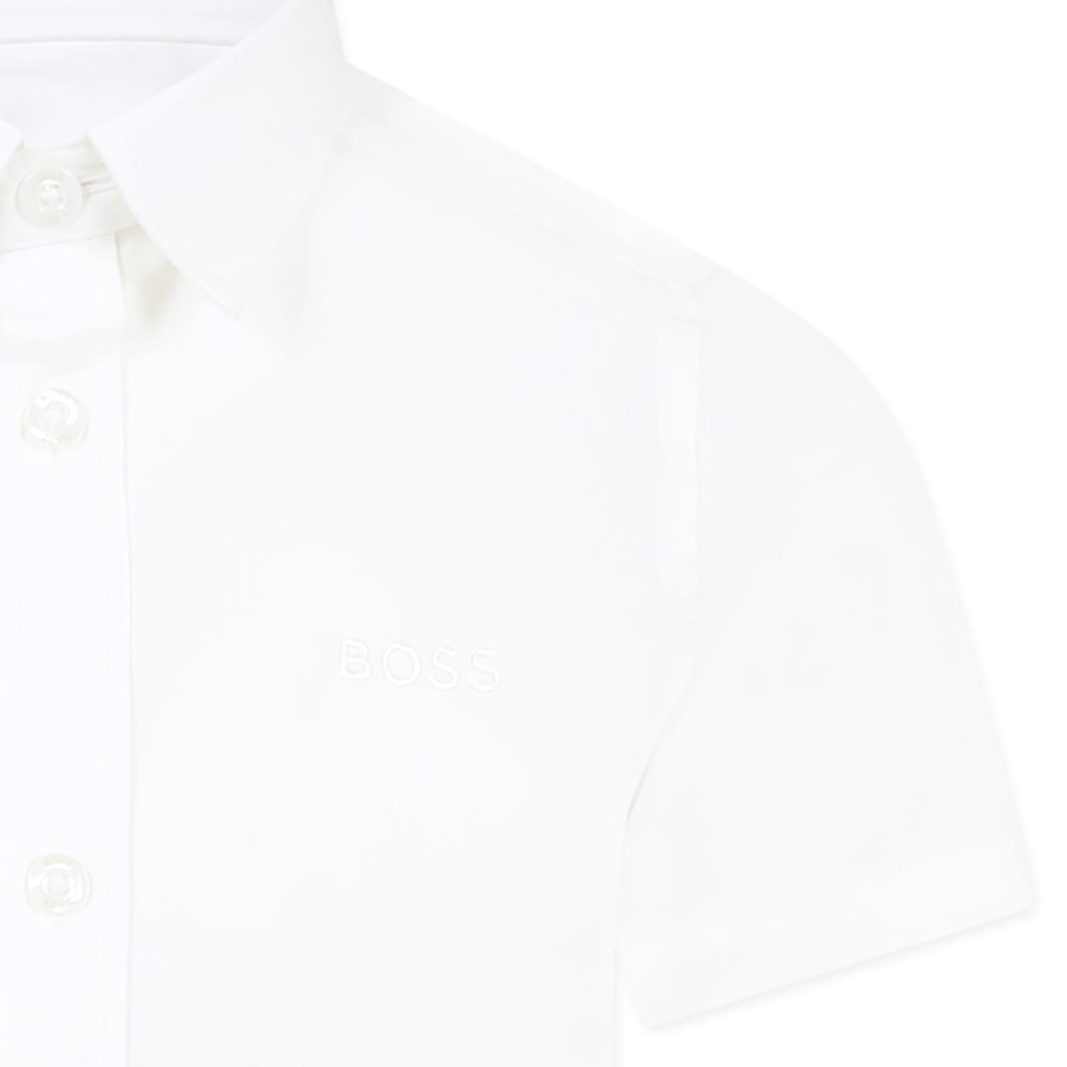Hugo Boss White Shirt For Boy With Logo In White