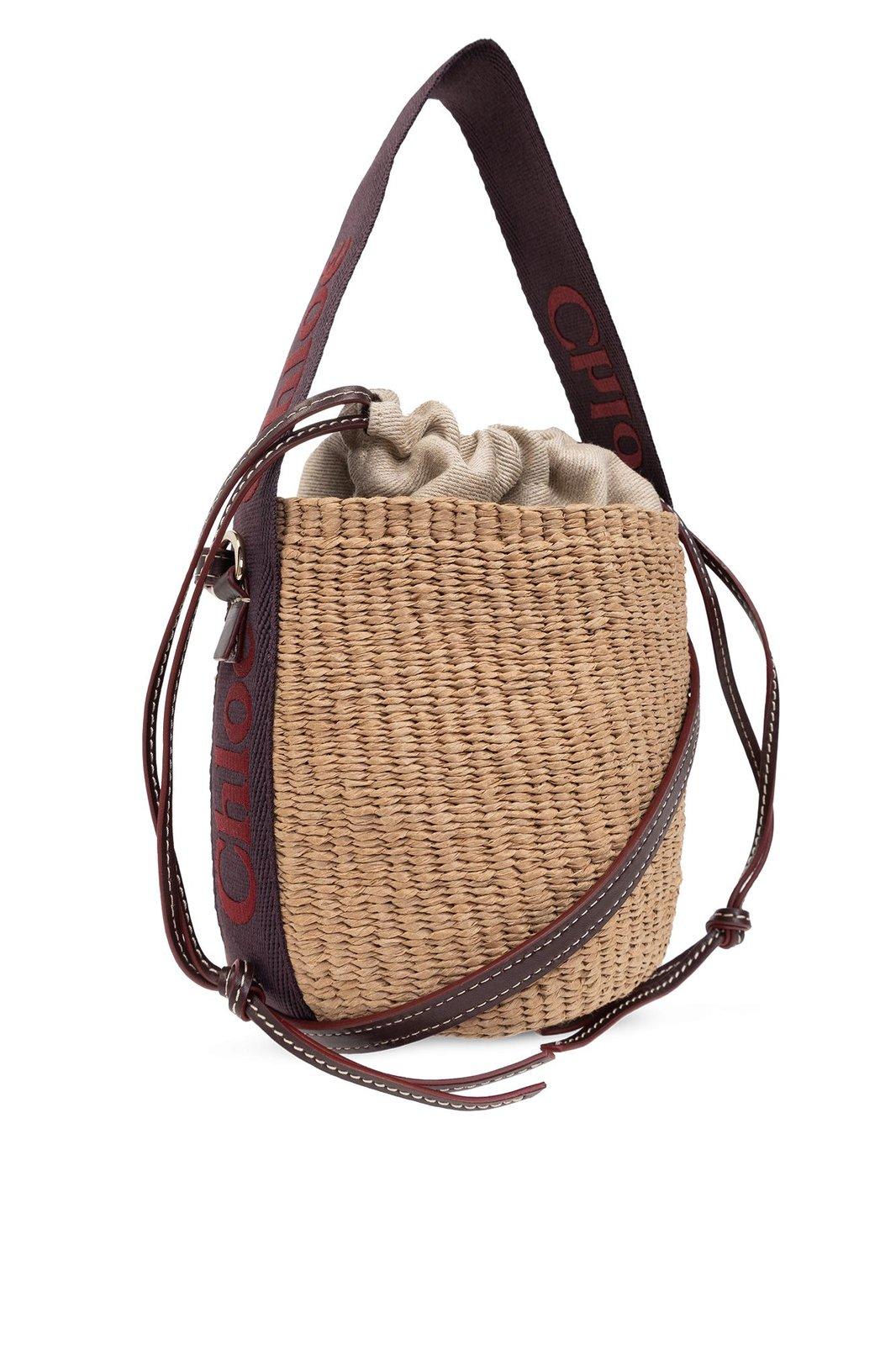 Shop Chloé Small Woody Basket Bag In Red