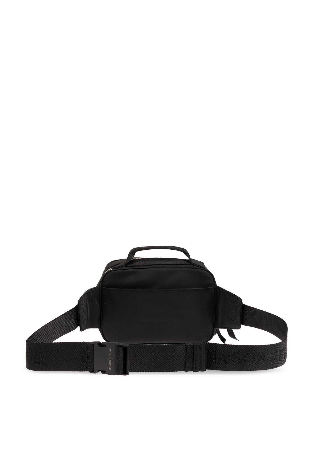 Shop Maison Kitsuné Belt Bag With Logo In Nero