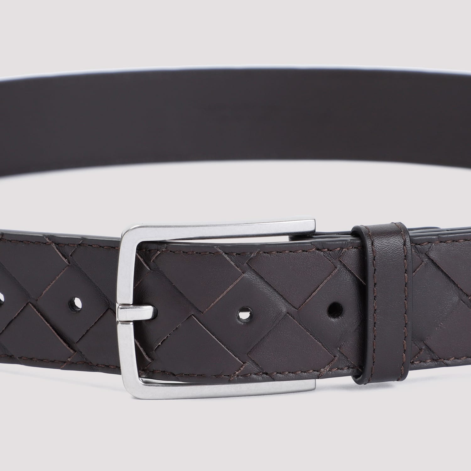 Shop Bottega Veneta Intrecciato Leather Belt In Fondant