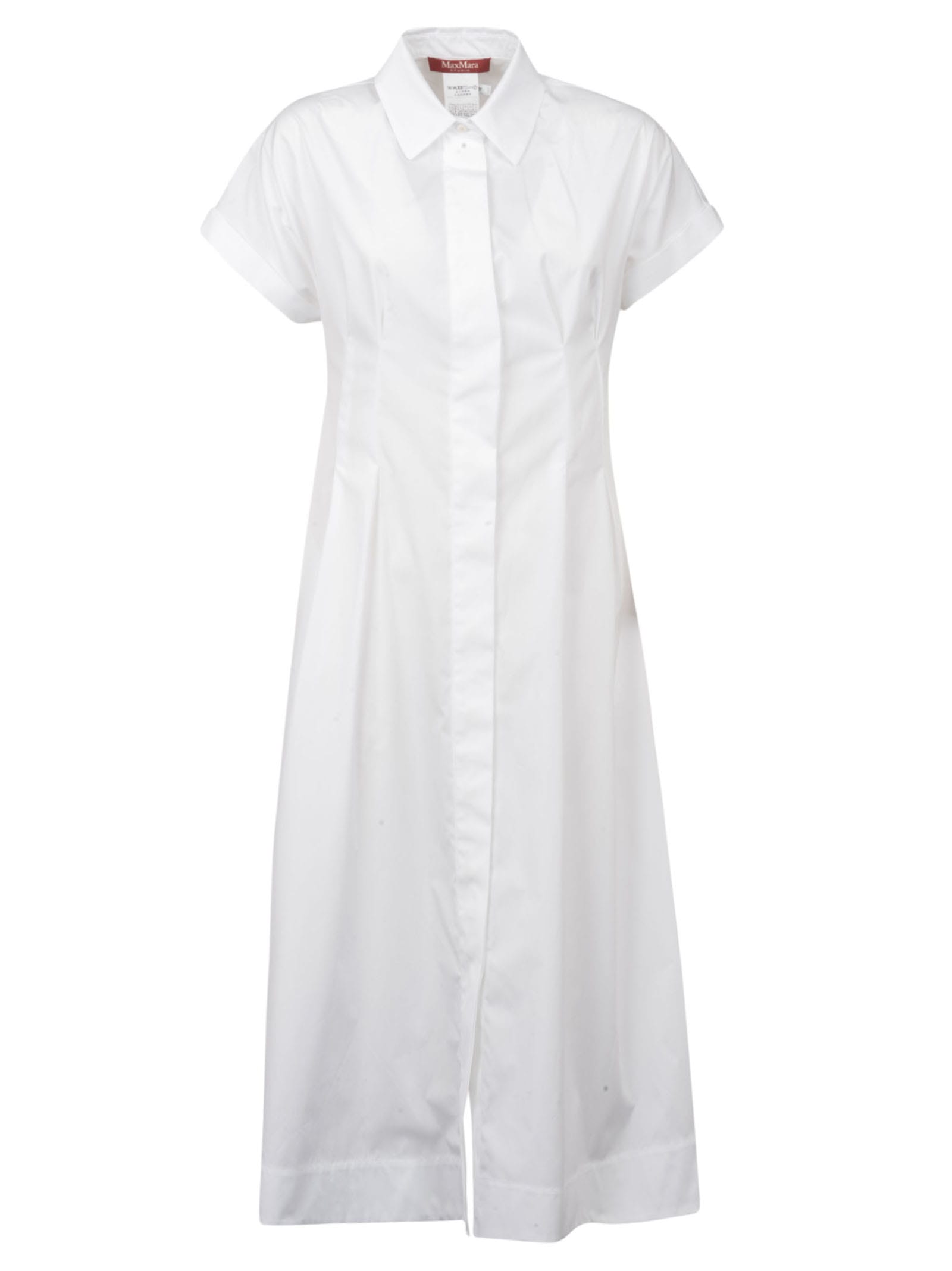 Max Mara Short-sleeve Long Dress In White