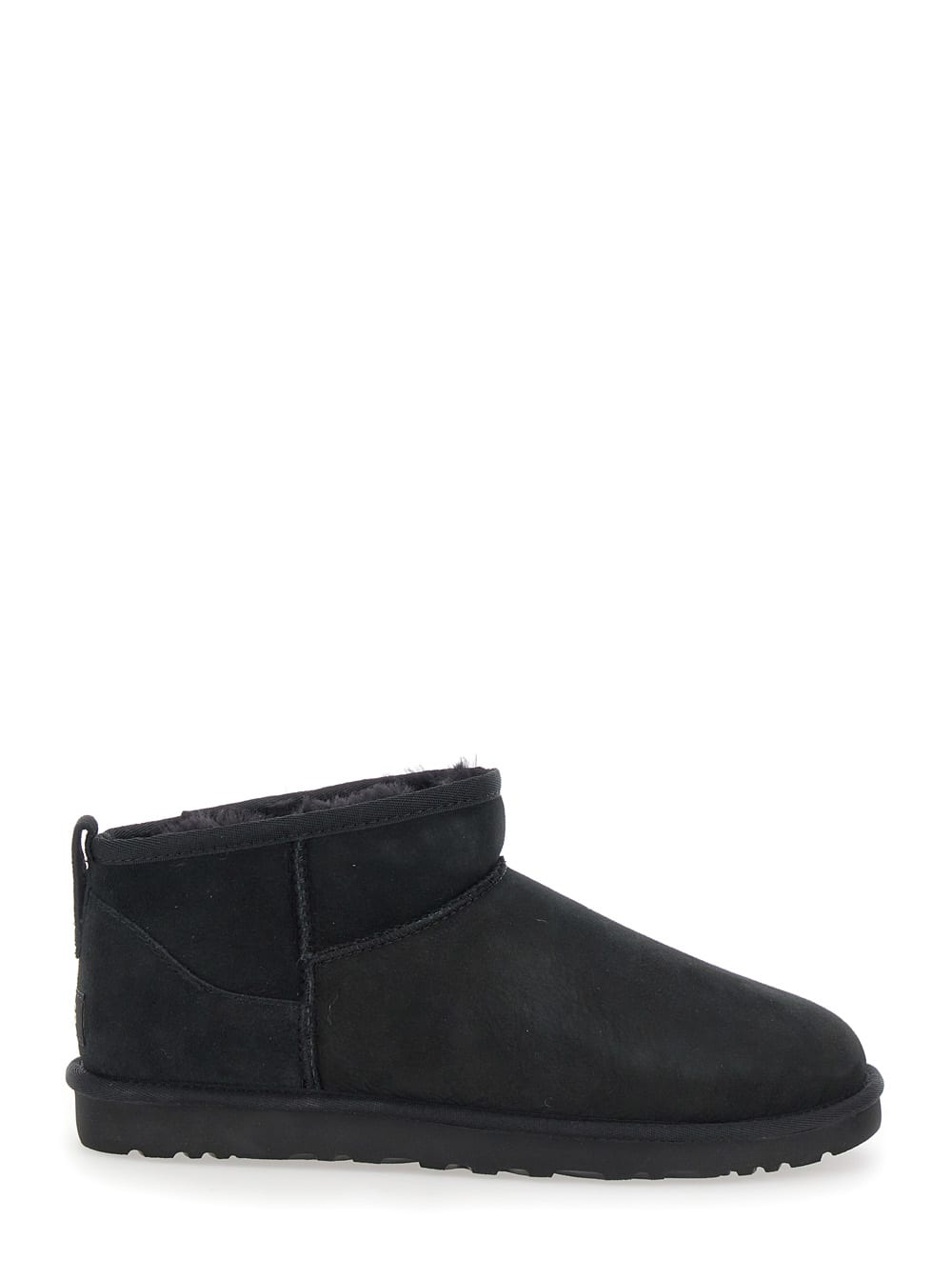 ultra Mini Black Boots In Suede Woman