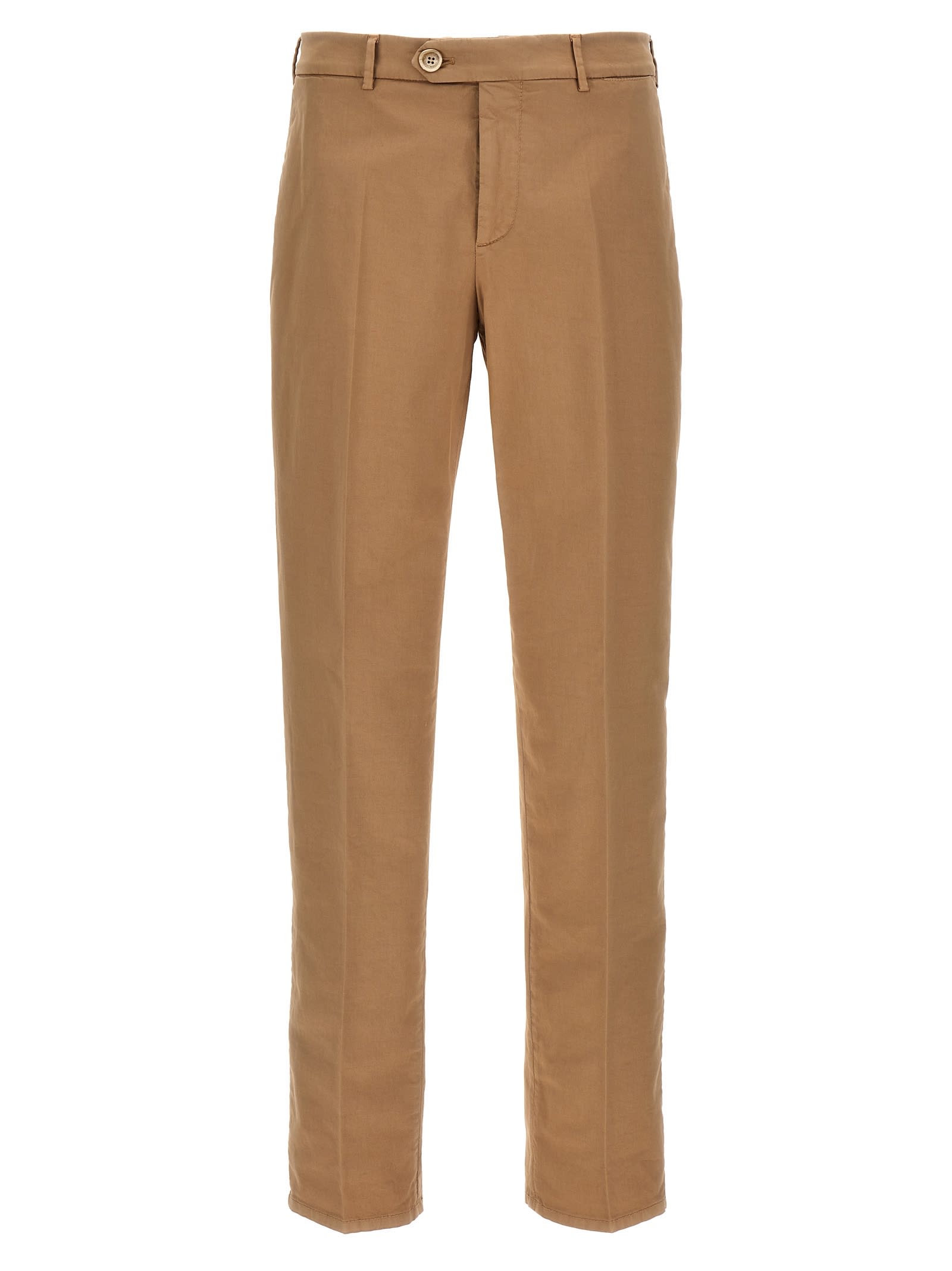 Shop Brunello Cucinelli Garment-dyed Trousers In Beige