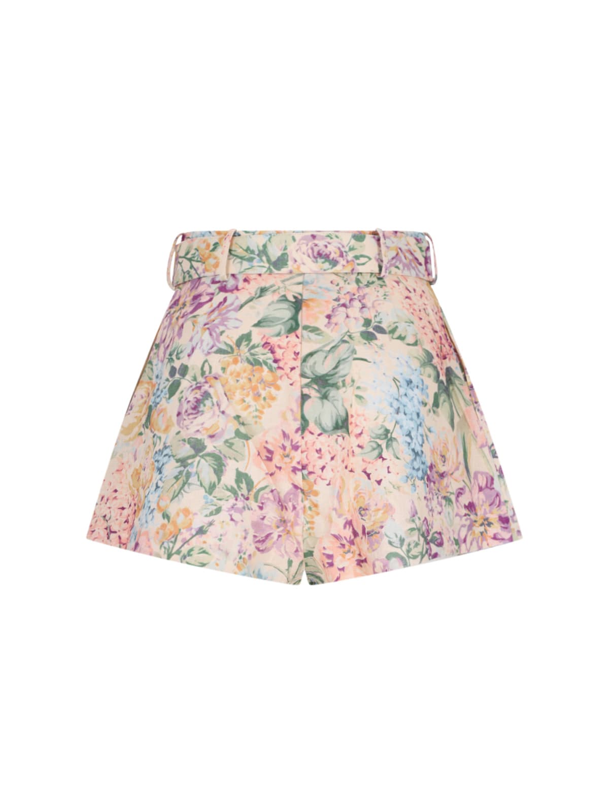 Shop Zimmermann Halliday Shorts In Multi Watercolour Floral