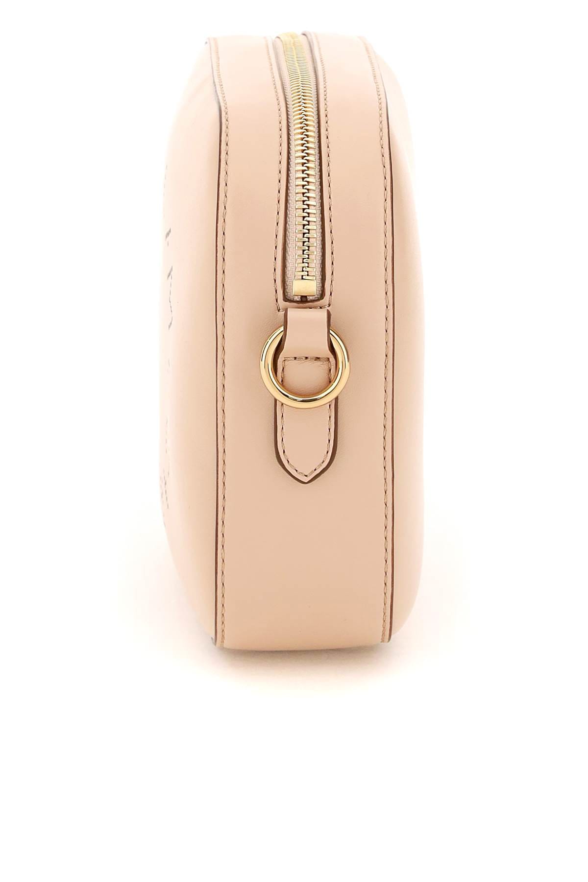Shop Stella Mccartney Camera Bag With Perforated Stella Logo In Blush (brown)