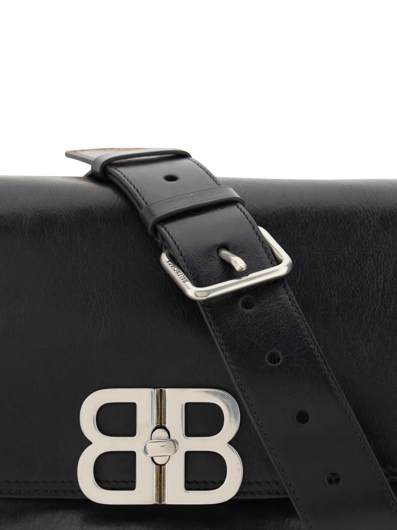 Balenciaga Bb Soft Large Flap Bag In Black