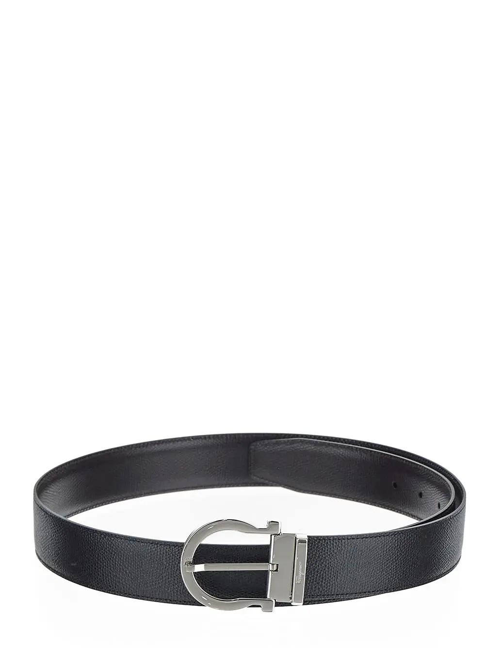 Shop Ferragamo Reversible Belt In Nerohickory