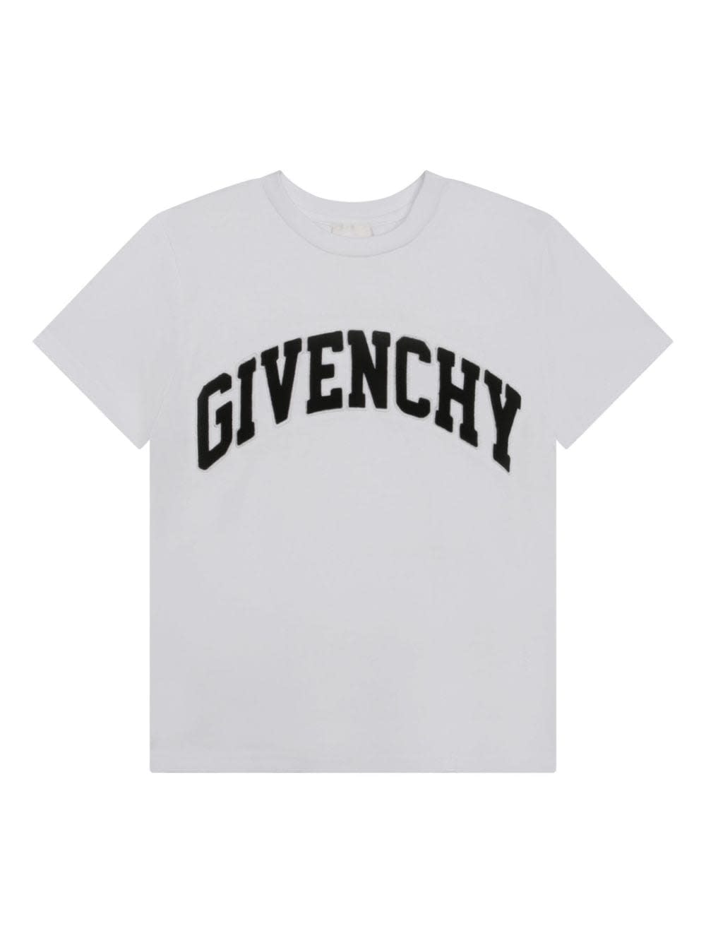 Shop Givenchy T-shirt Bianca In Jersey Di Cotone Bambino In Arancione