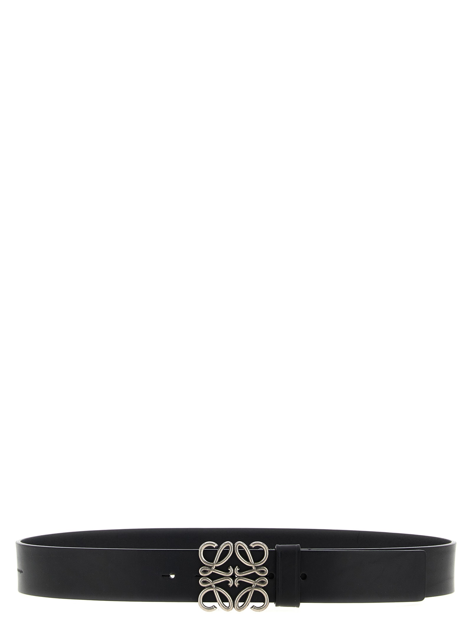 Loewe Chunky Anagram 4cm Adjustable Calf Skin Belt Loop In Black