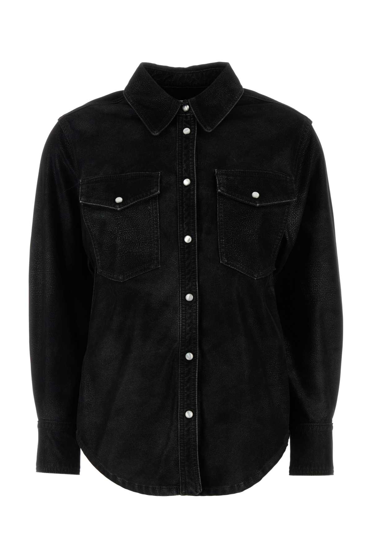 Marant Étoile Black Synthetic Leather Karima Shirt