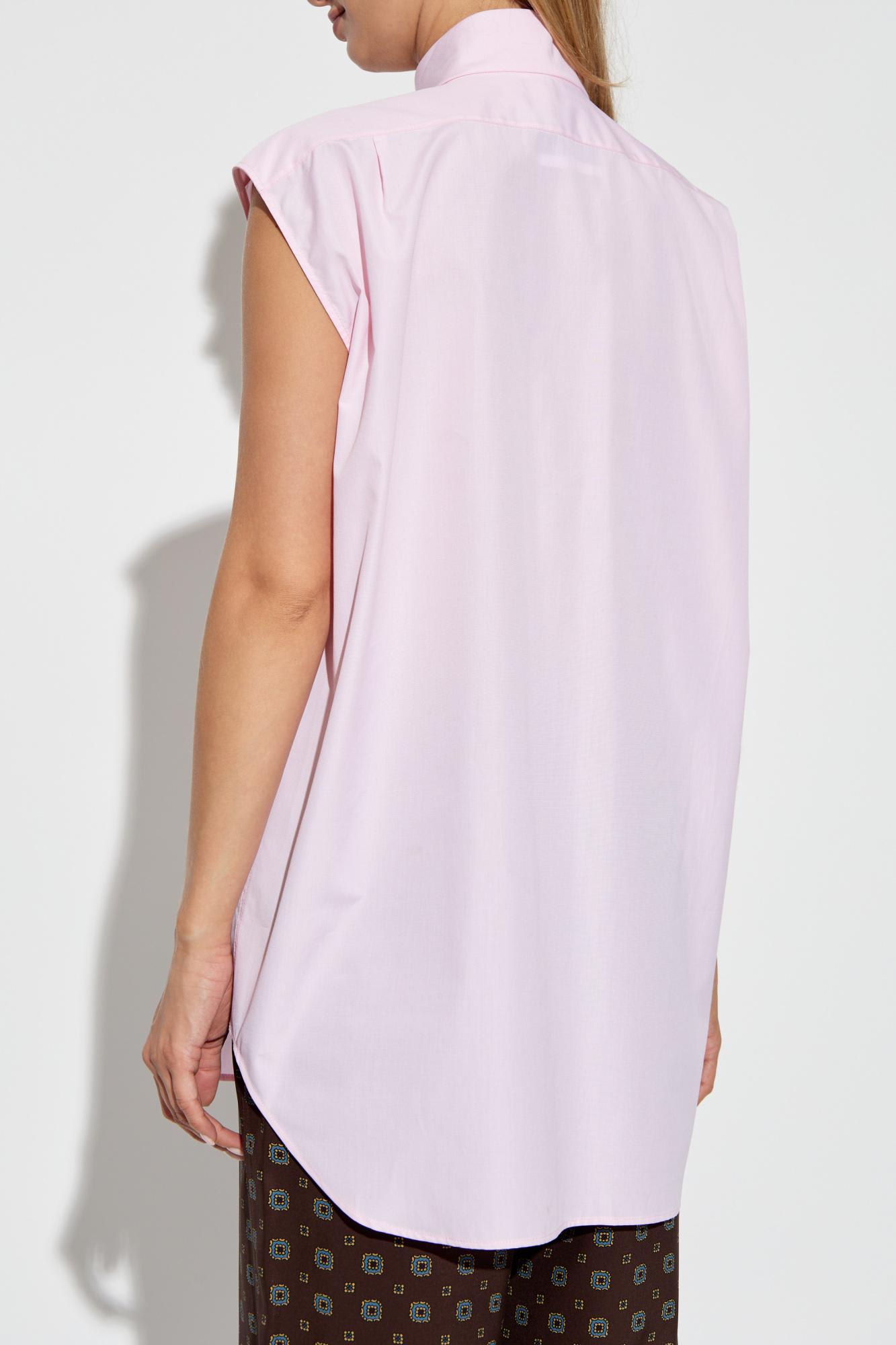 Shop Moschino Sleeveless Shirt In Pink