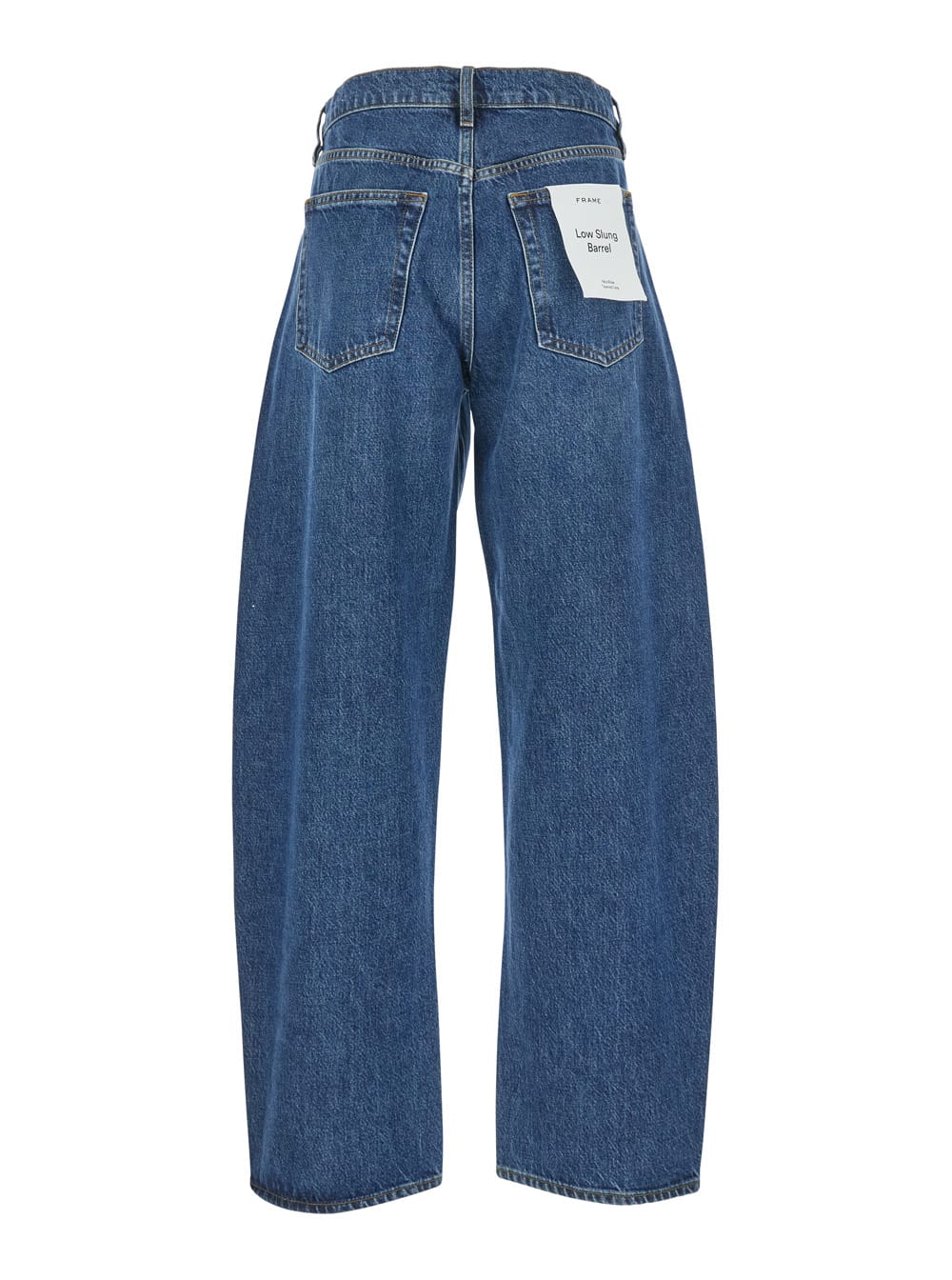 Frame Womens Caramia Low Slung Barrel Straight-leg High-rise Recycled-denim Jeans In Blu