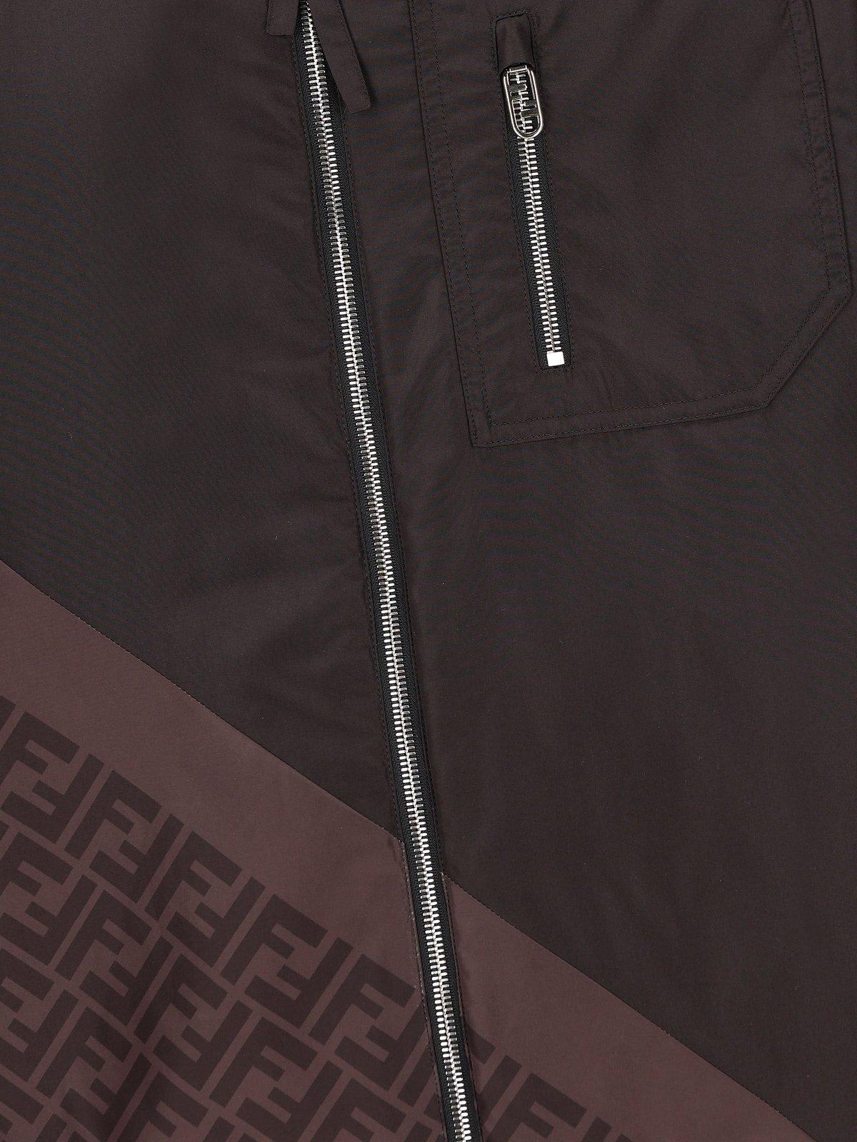 Shop Fendi Reversible Windbreaker Jacket In F Anthracite Black