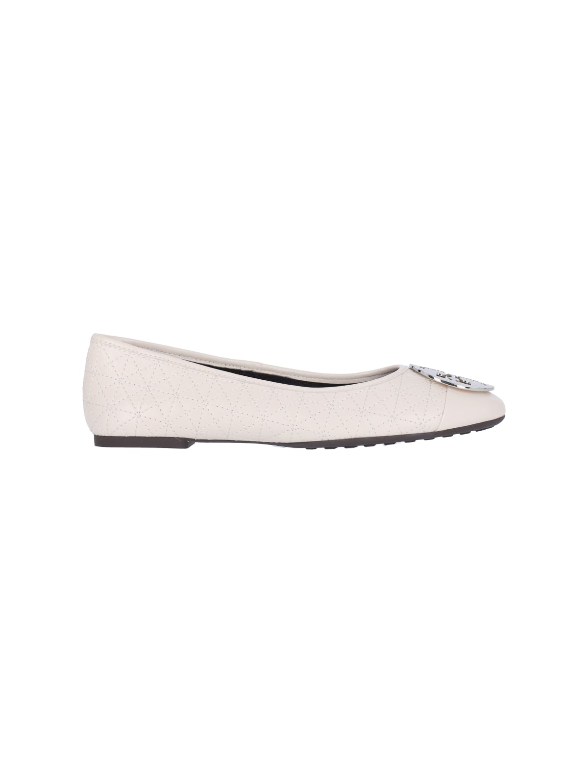 Shop Tory Burch Claire Ballet Flats In Crema
