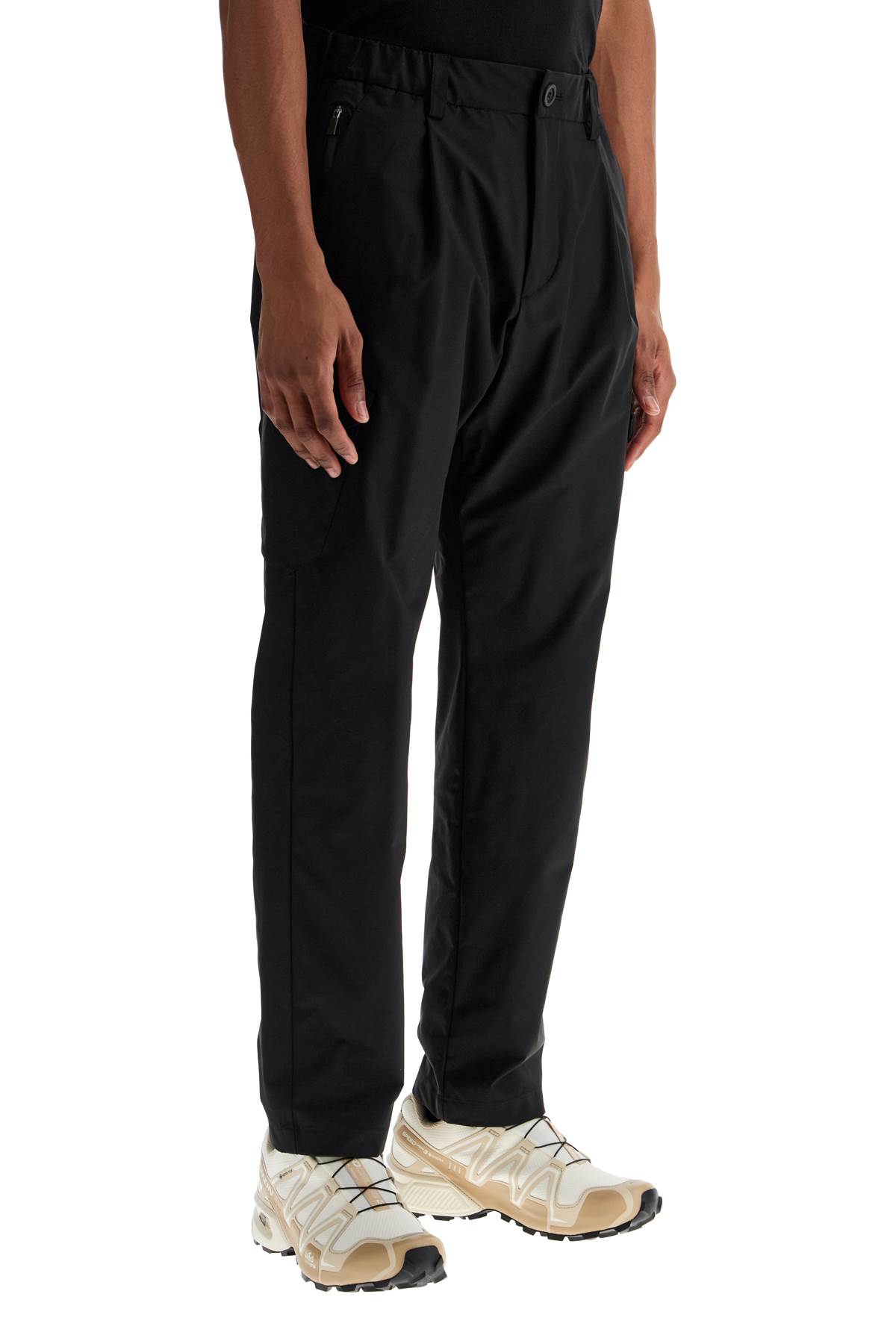 Herno Polyester Pants With Patch Pockets In Nero (black)