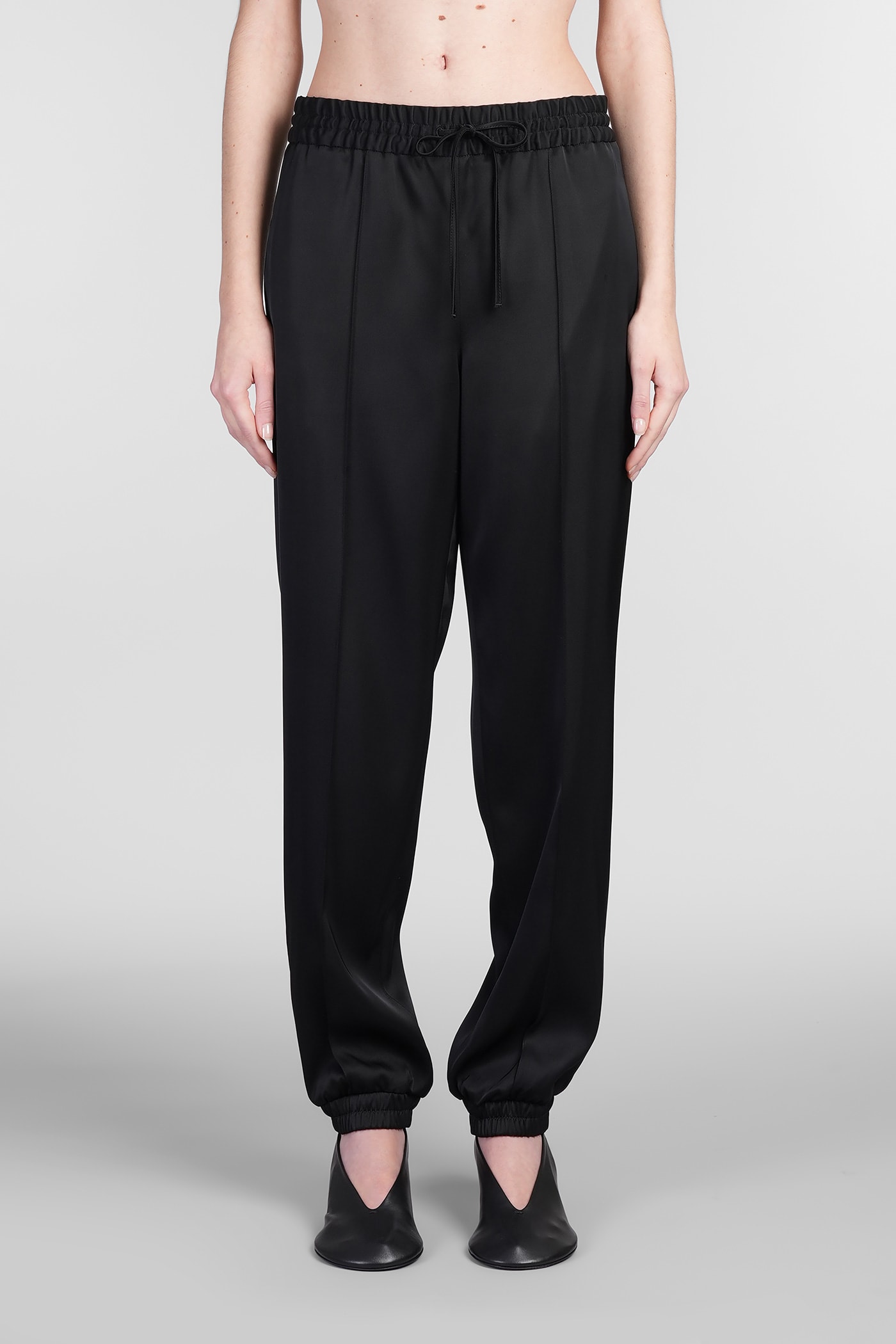 Jil Sander Tapered-leg Drawstring Trousers In Black