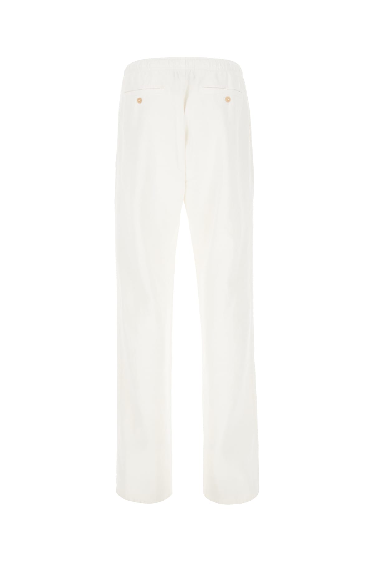 Shop Palm Angels Ivory Cotton Blend Pants In White