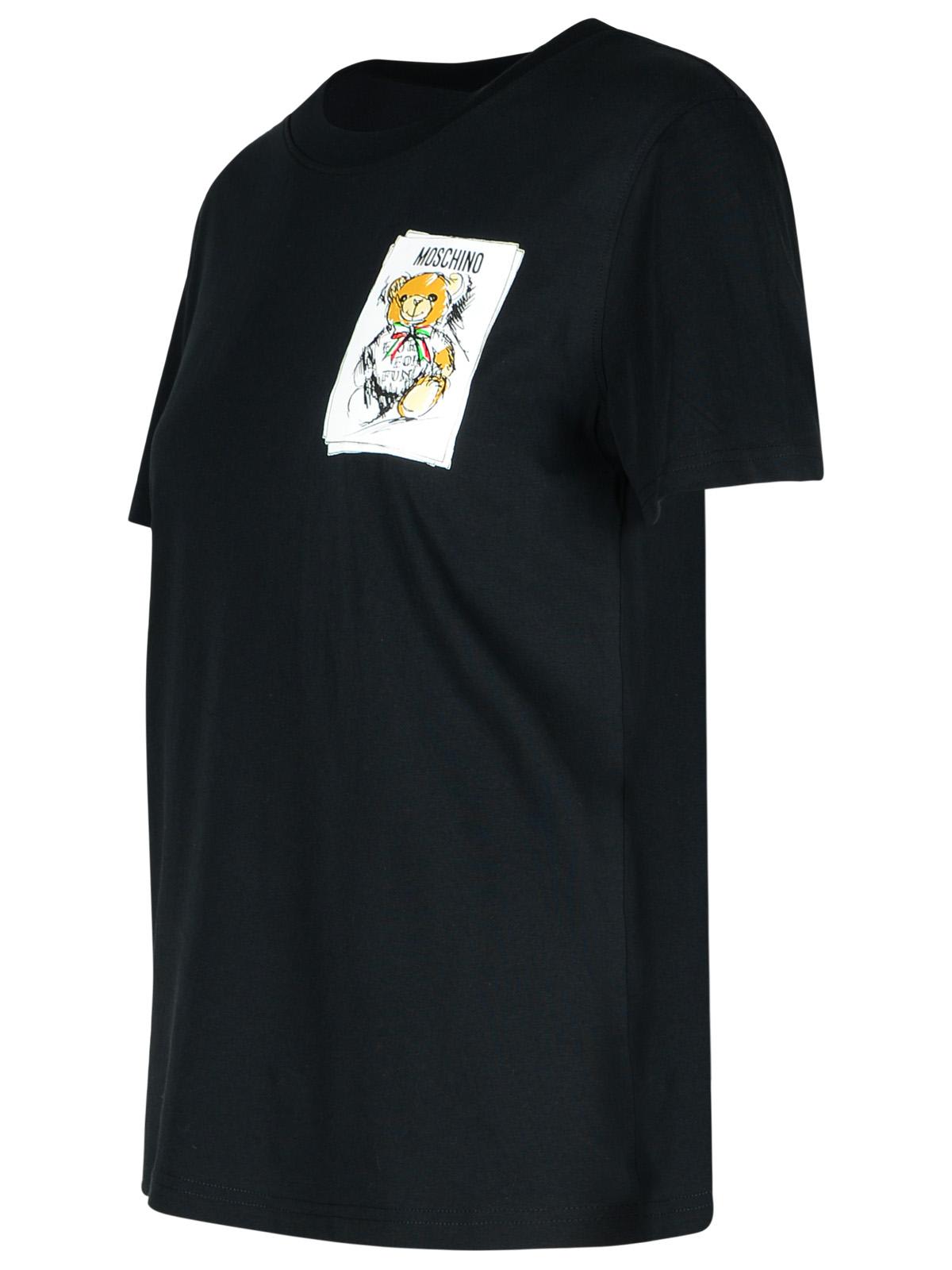 Shop Moschino Black Cotton T-shirt