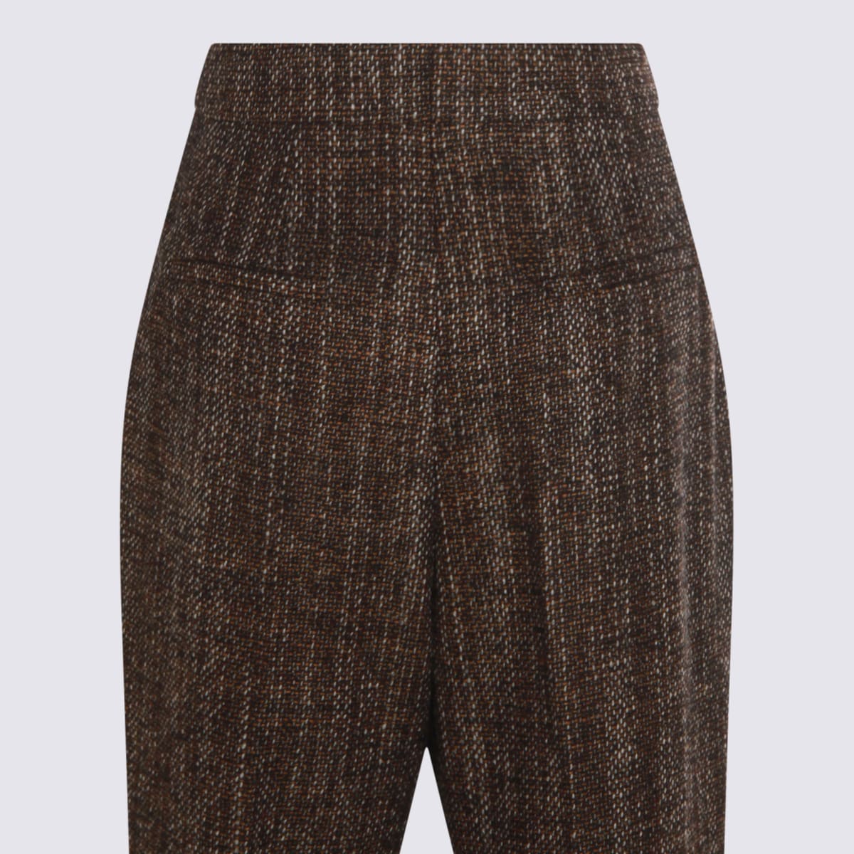 Fendi Rust Wool Flared Pants In Brown