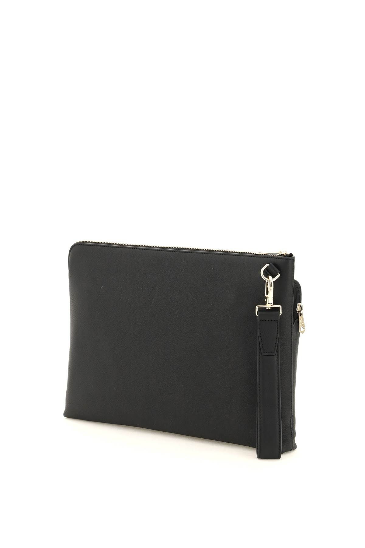 Shop Paul Smith Signture Stripe Leather Pouch In Nero