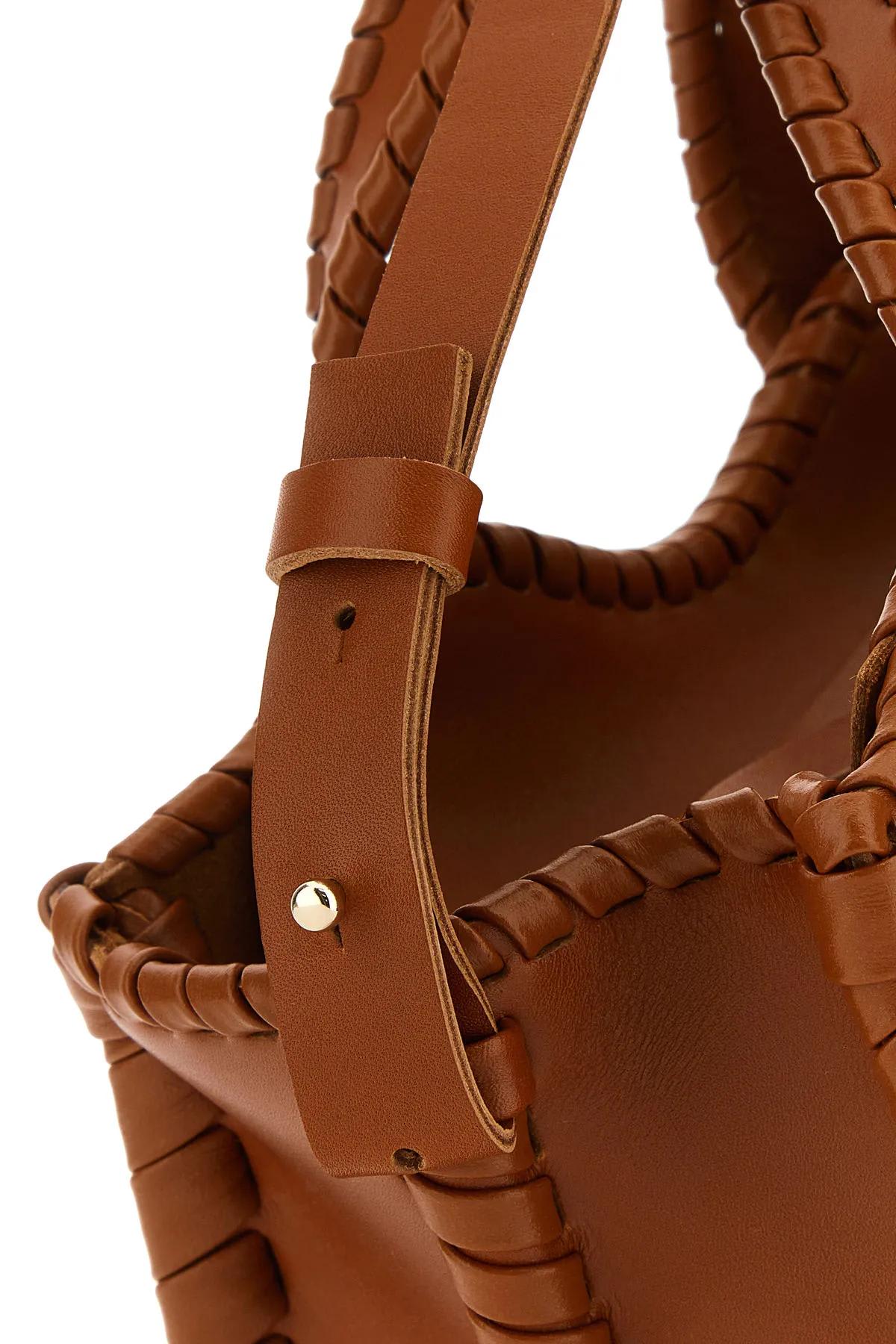 Chloé Brown Leather Small Mony Handbag In Marrone