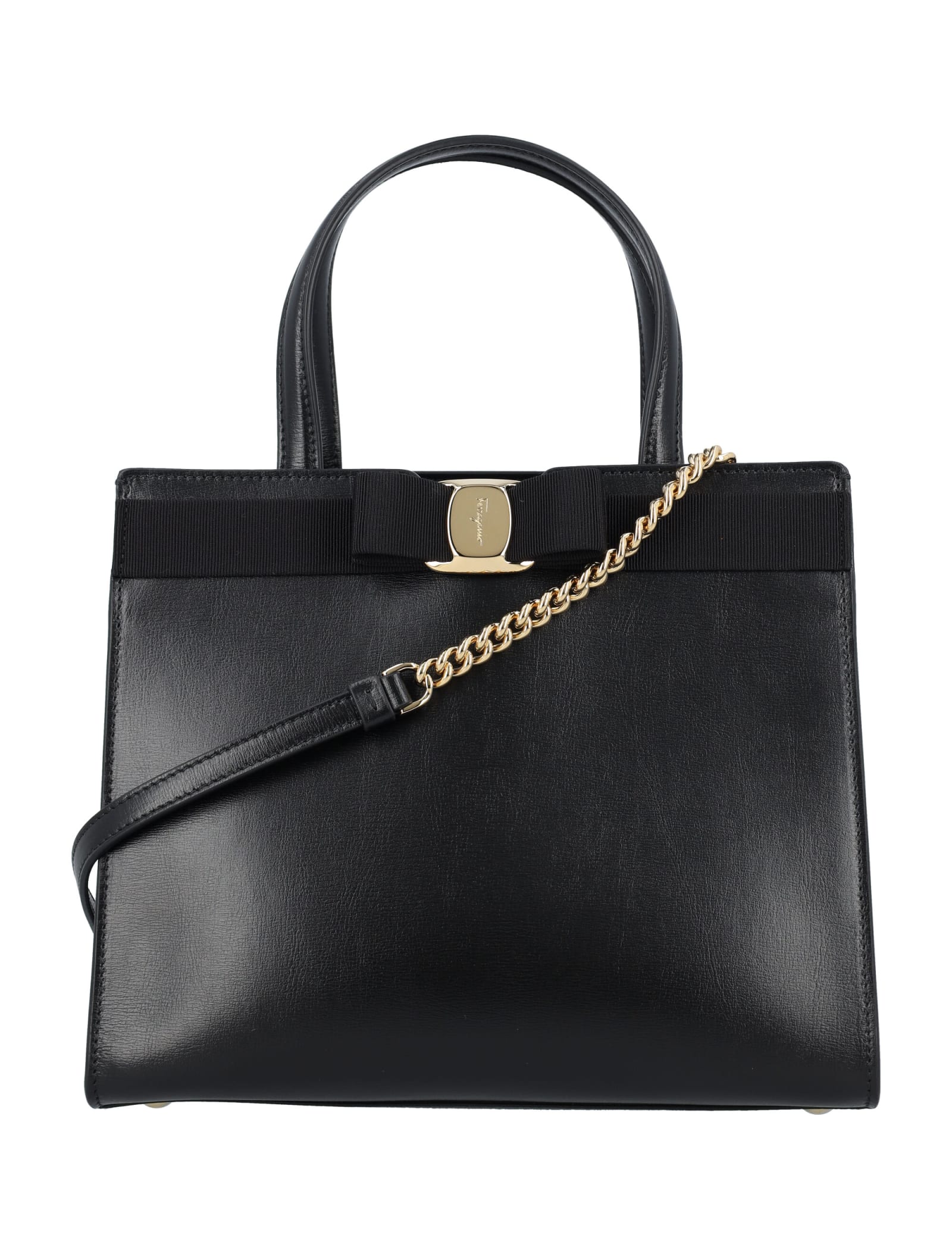 Shop Ferragamo Vara Tote Bag In Nero