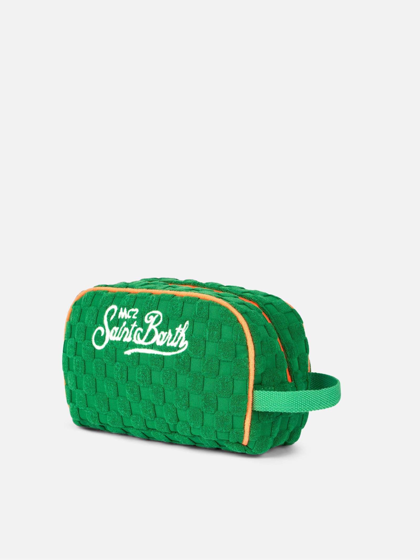 MC2 SAINT BARTH GREEN TERRY EMBOSSED BEAUTY CASE 