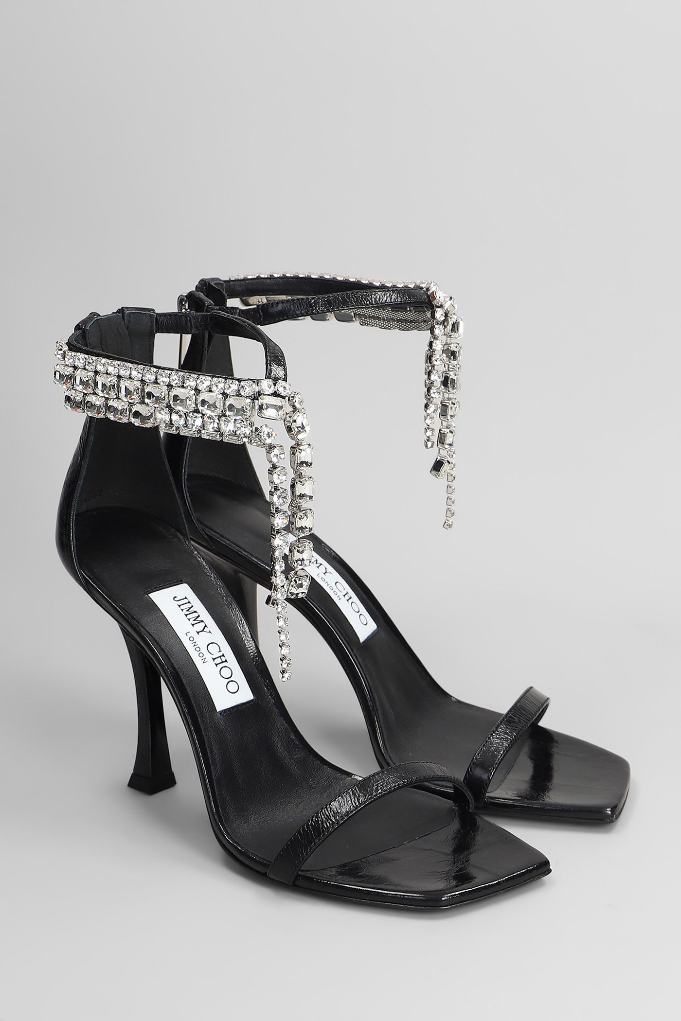 Jimmy Choo Verity 100 Crystal Embellished Leather Sandals