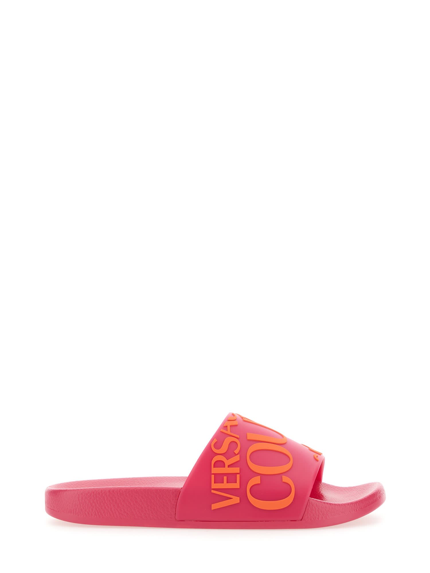 VERSACE JEANS COUTURE SLIDE SANDAL WITH LOGO