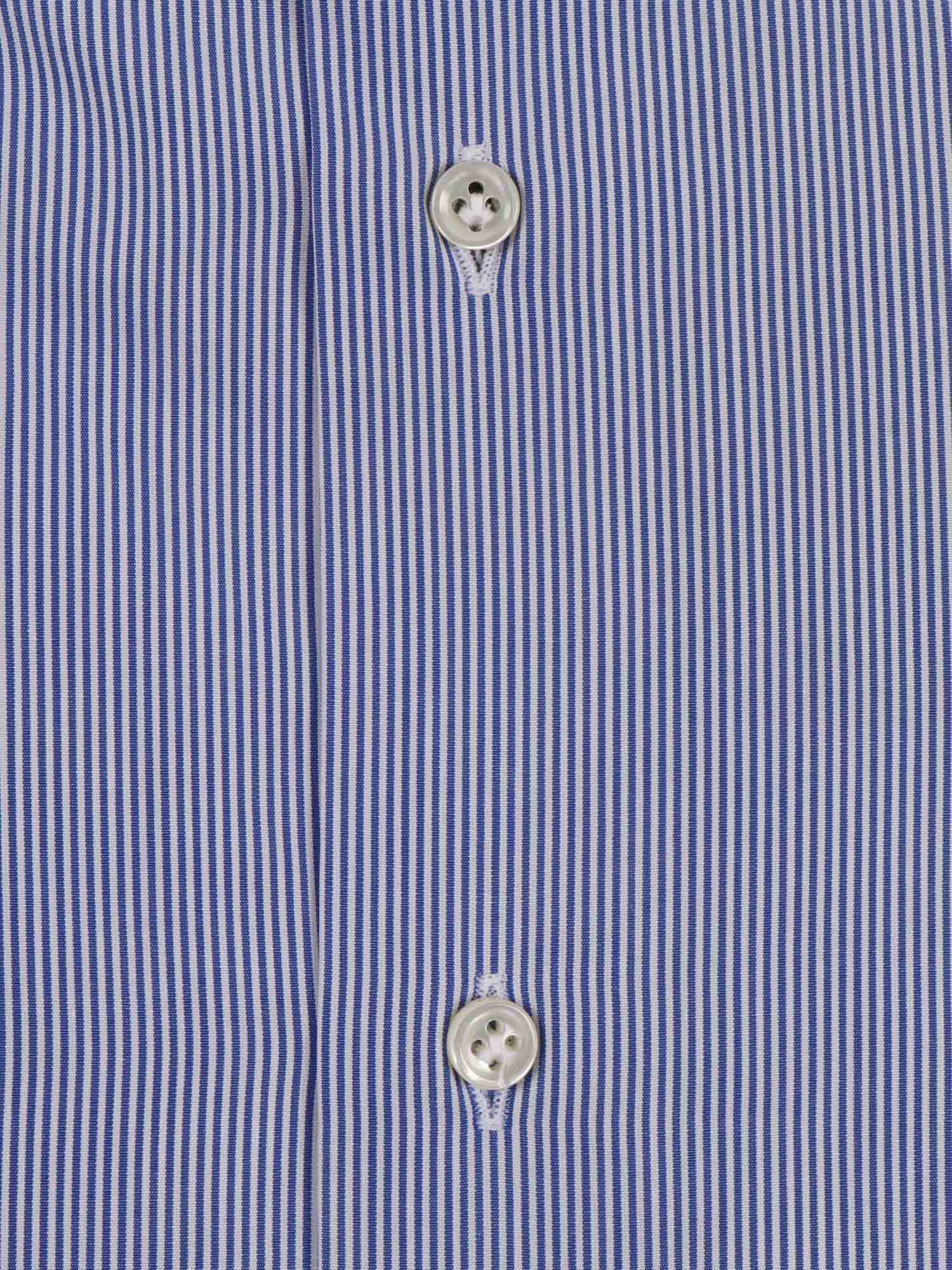 Mazzarelli Striped Cotton Slim Fit Shirt In Blue