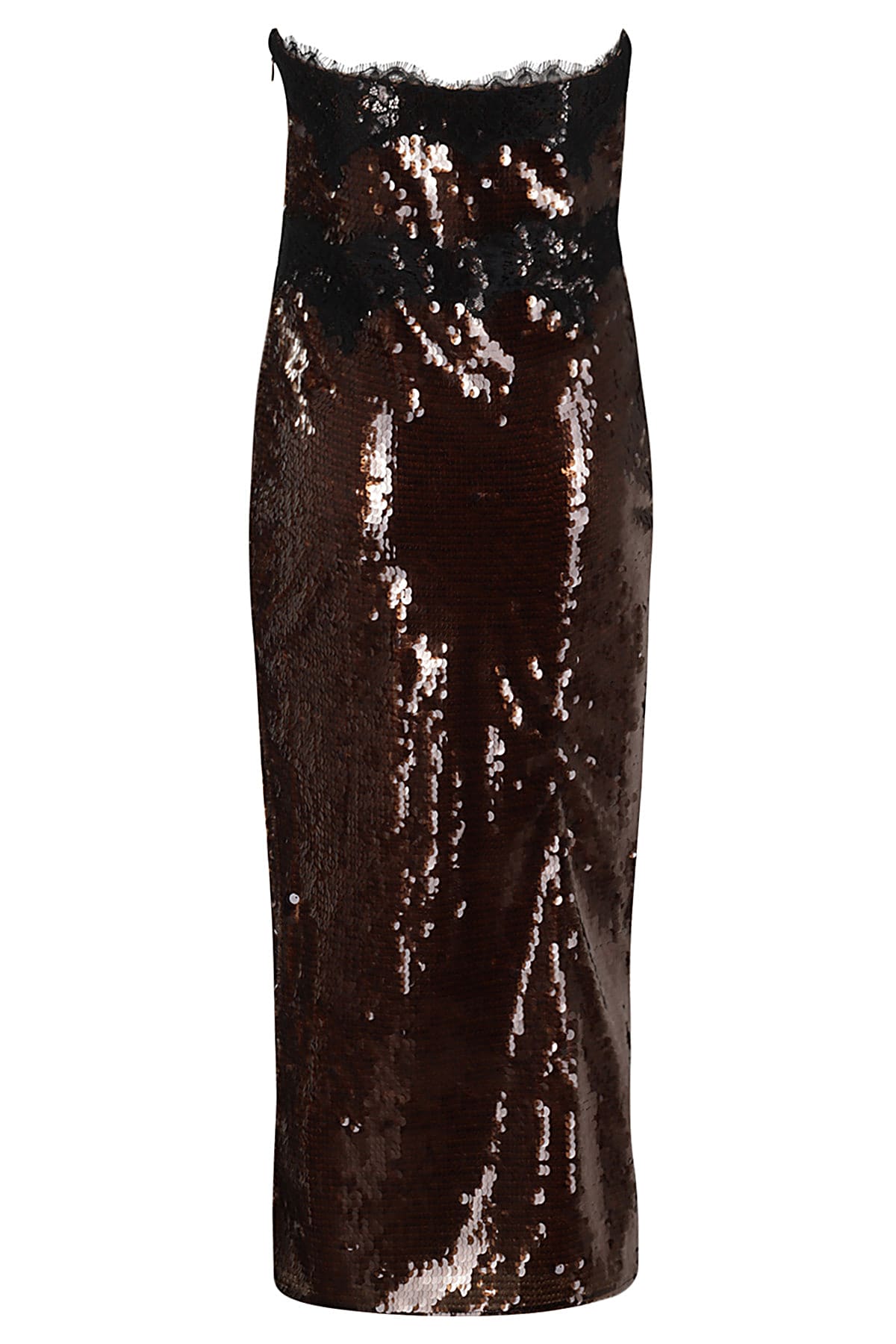 Shop Retroféte Ellen Sequin Dress In Deep Brown