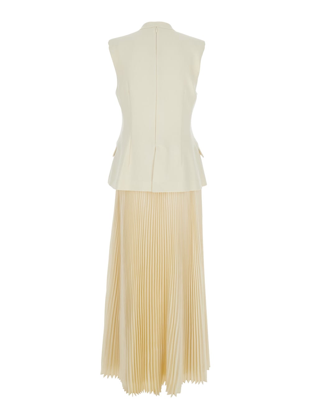 Simkhai 'georgina' Multicolor Long Dress With Sleeveless Vest In White