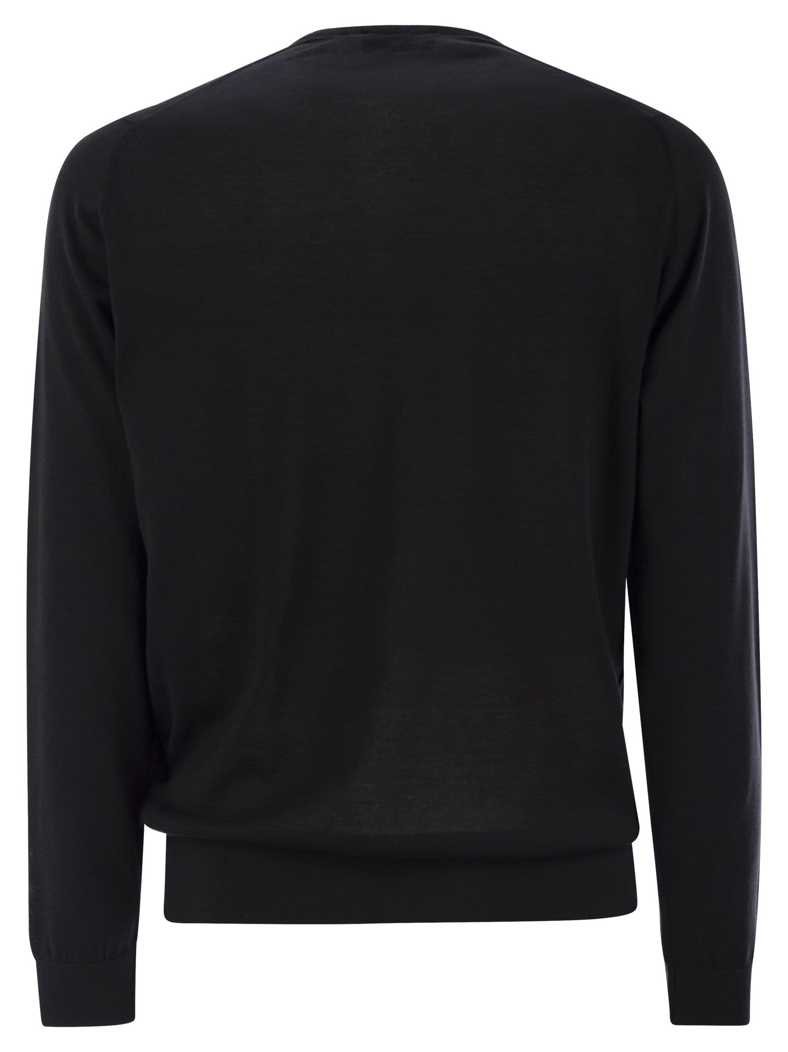 John Smedley Hatfield - Cotton Crew-neck Sweater In Black