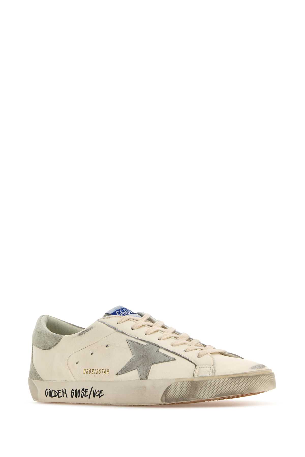 Shop Golden Goose Multicolor Leather Super Star Sneakers In Whiteicegrey