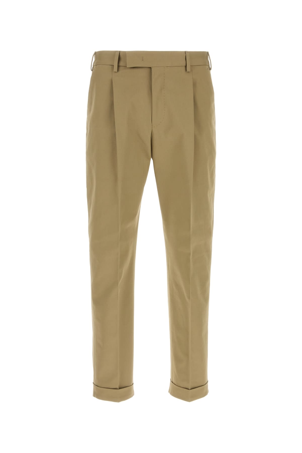 Pt Torino Beige Cotton Trousers In Beige