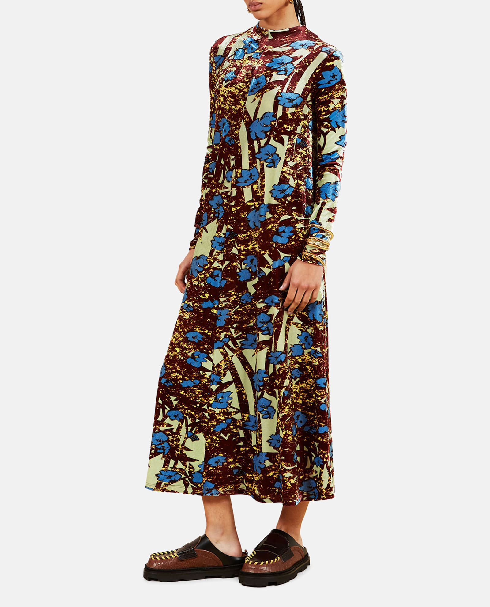 Shop Colville O Midi Dress In Multicolour