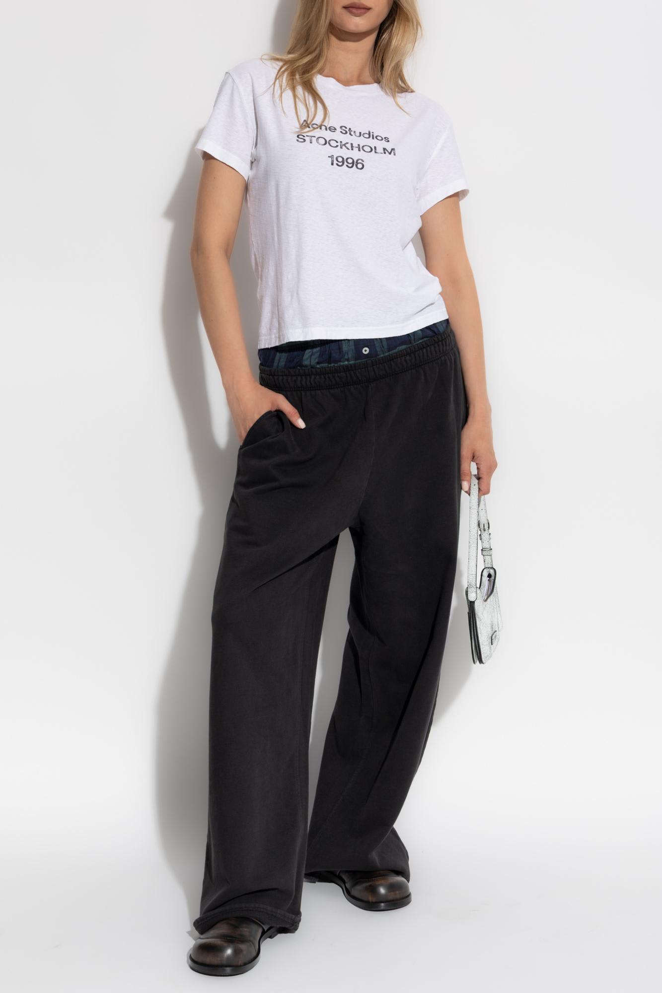 Acne Studios Wide-leg Sweatpants In Black