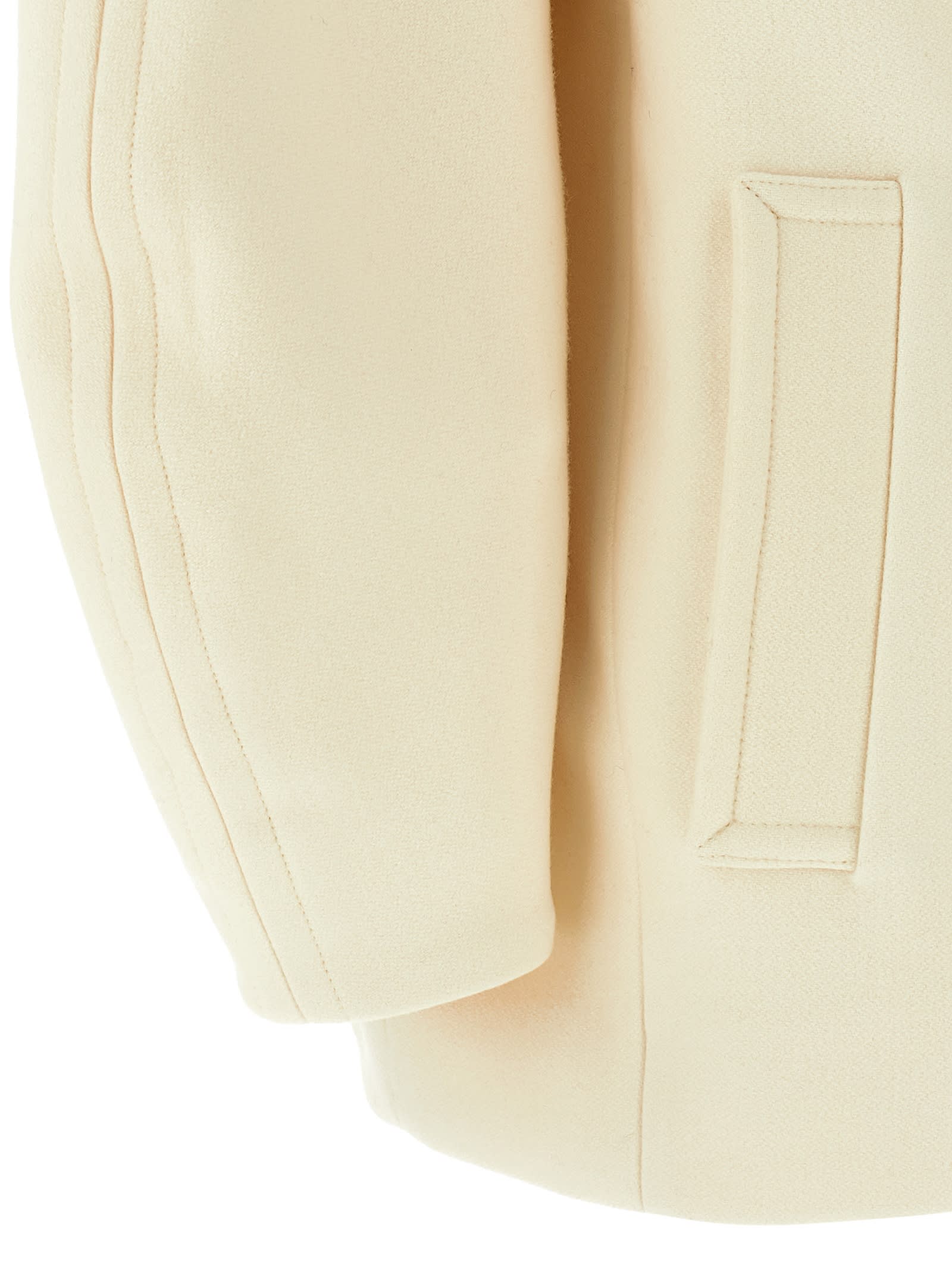 Jacquemus Le Caban Ovalo Coat In White