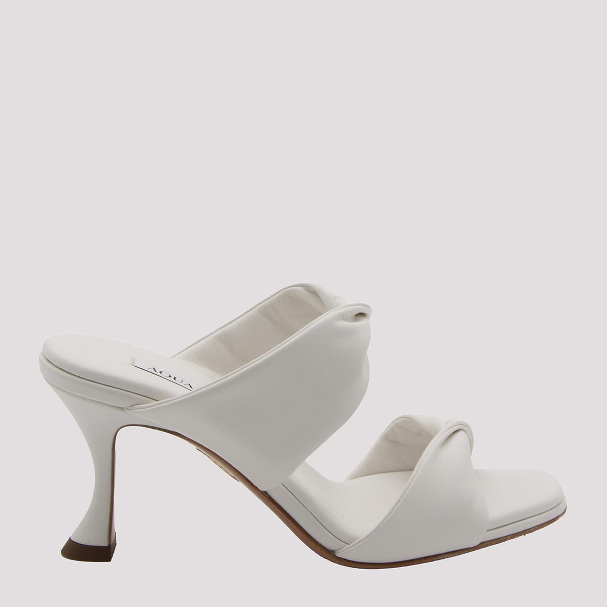 White Leather Twist Sandals