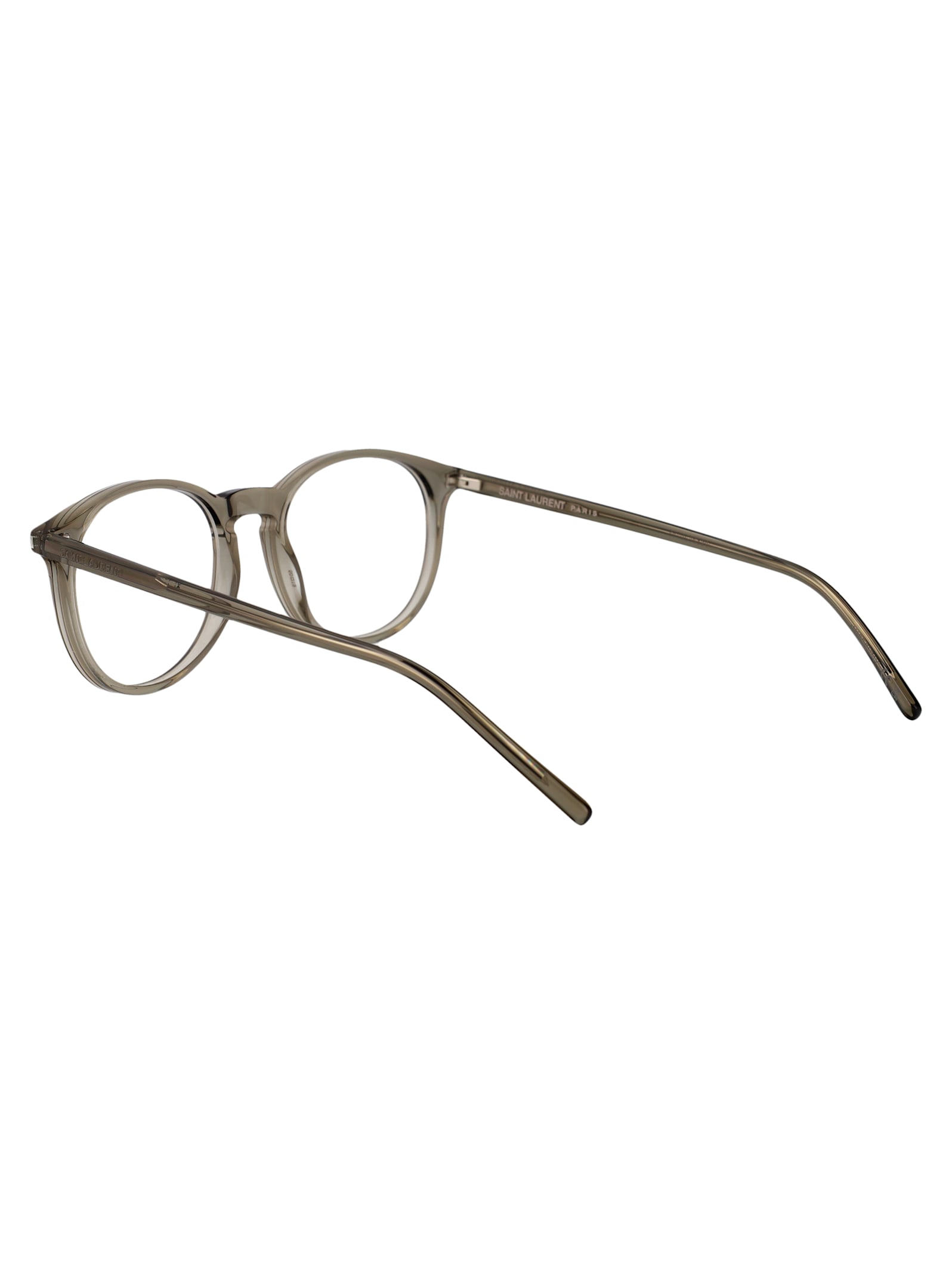 Saint Laurent Brown-brown-transparent Acetate Glasses In Brown-brown-transparent