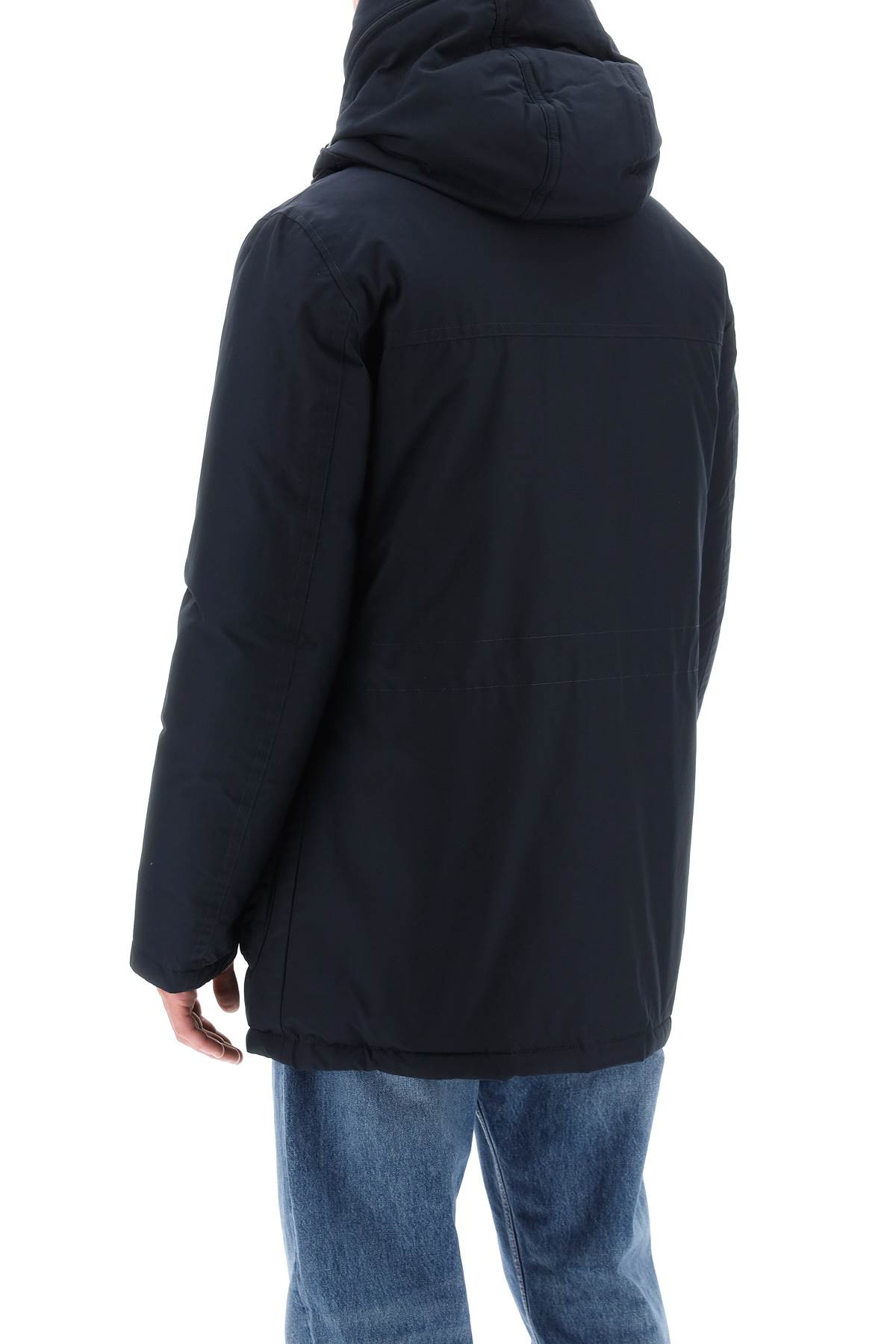 Woolrich Button-fastening Puffer Jacket In Blue