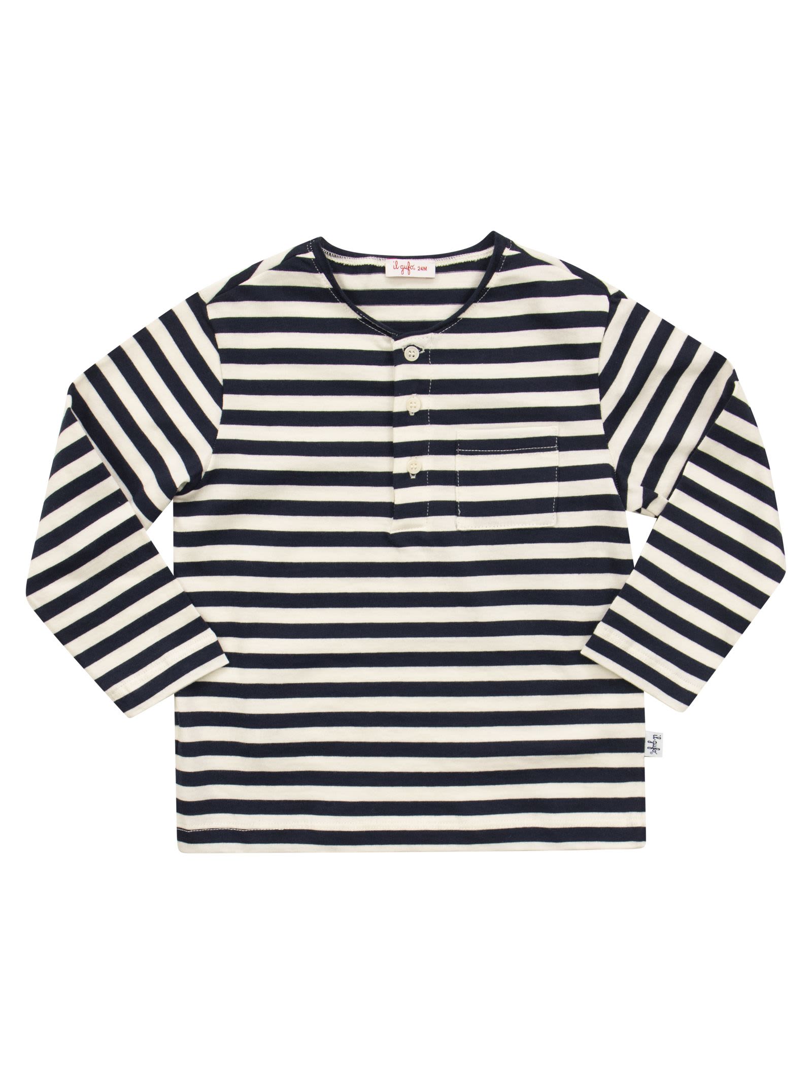 IL GUFO STRIPED T-SHIRT WITH LONG SLEEVES
