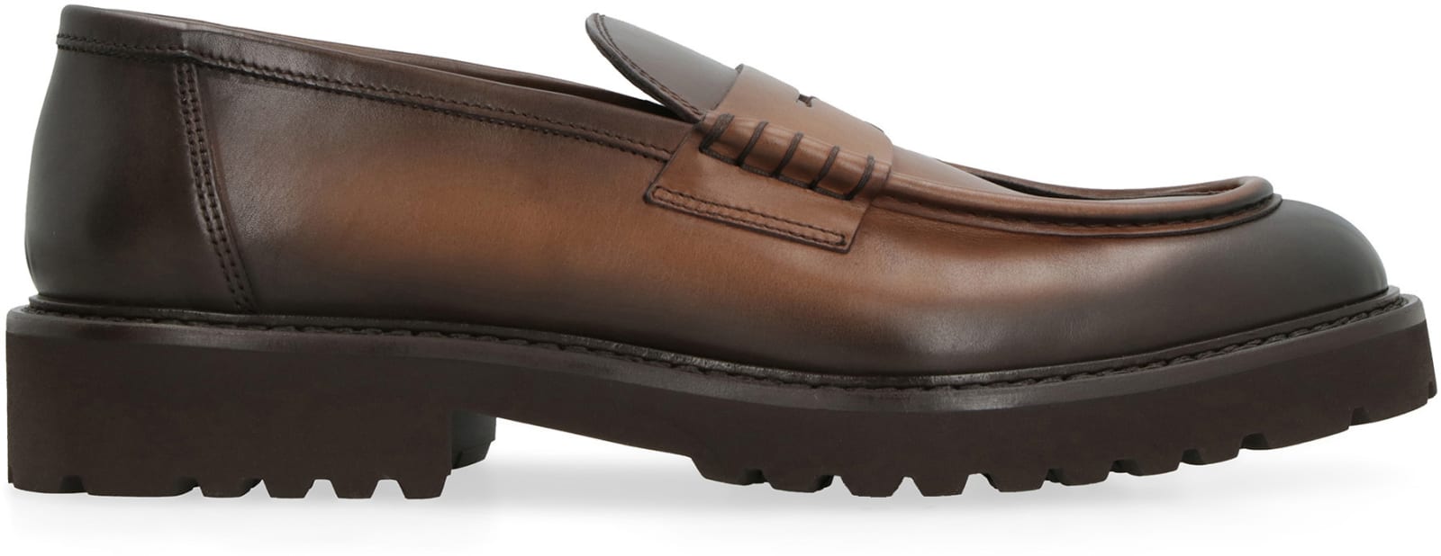 Shop Doucal's Leather Loafers In Brown