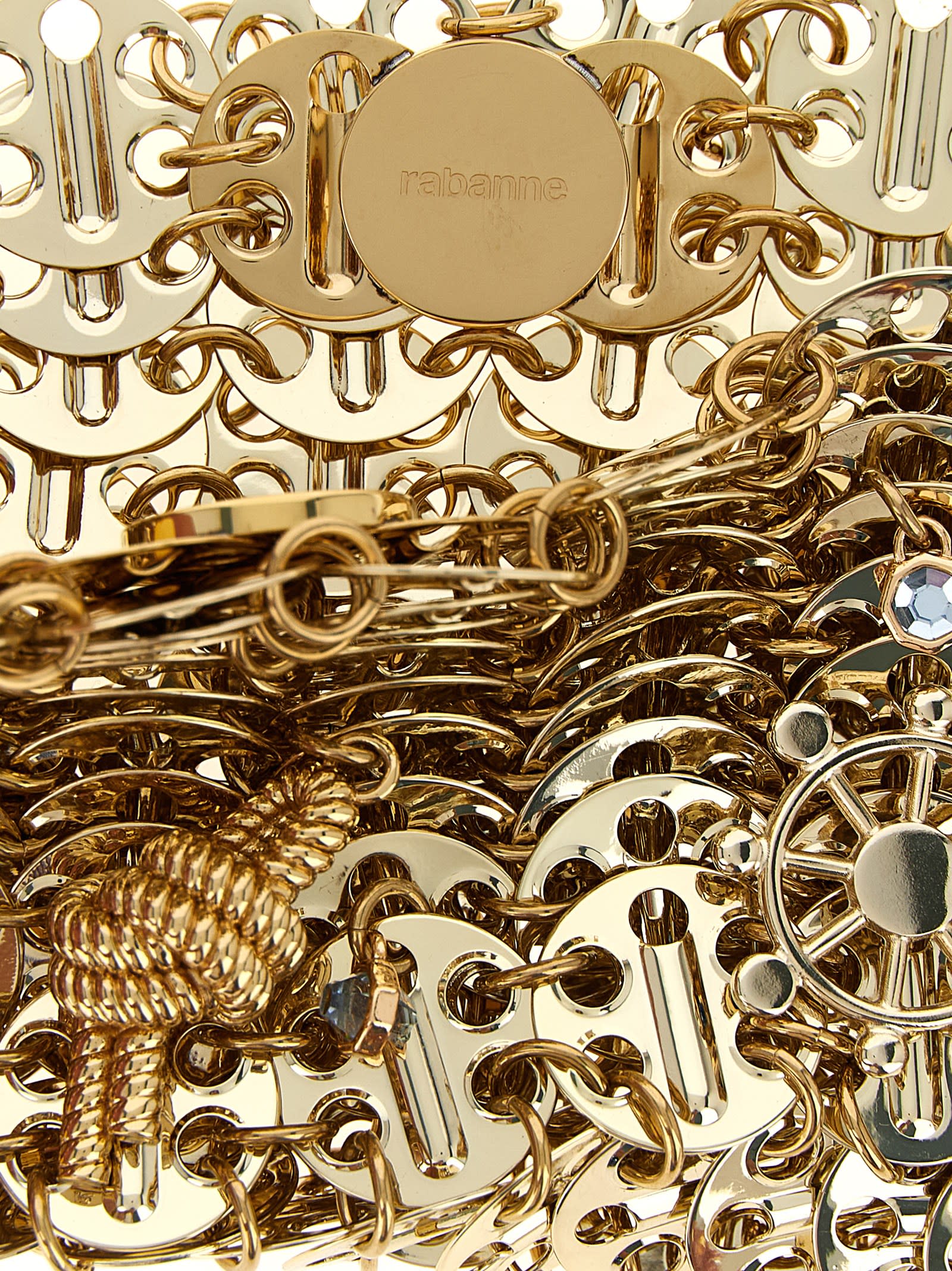 Rabanne 1969 Nano Shoulder Bag In Gold
