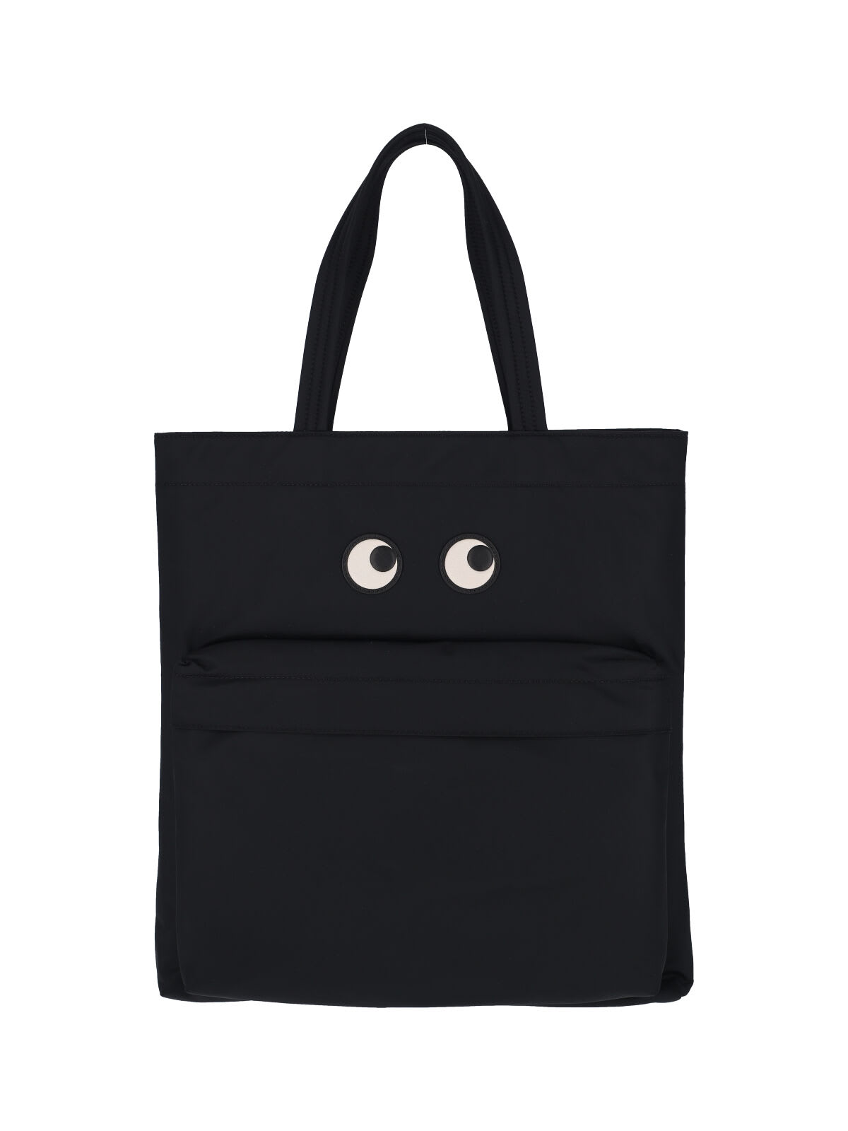 Anya Hindmarch Women Black Nylon Eyes Shopping Bag