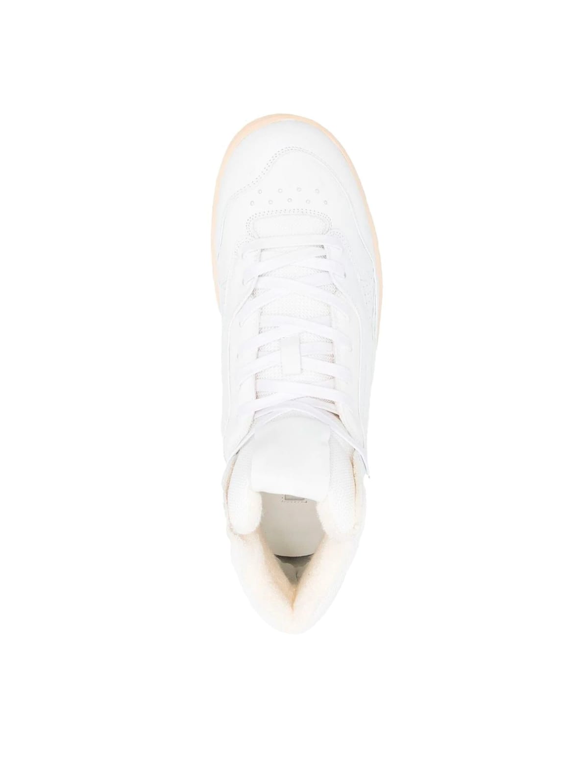 Shop Jil Sander Low Cut Sneakers With Towel Effect In White Ecru