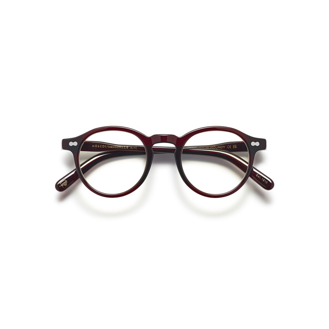 Shop Moscot Miltzenburgundy Demo Len In Burgundy Demo Len