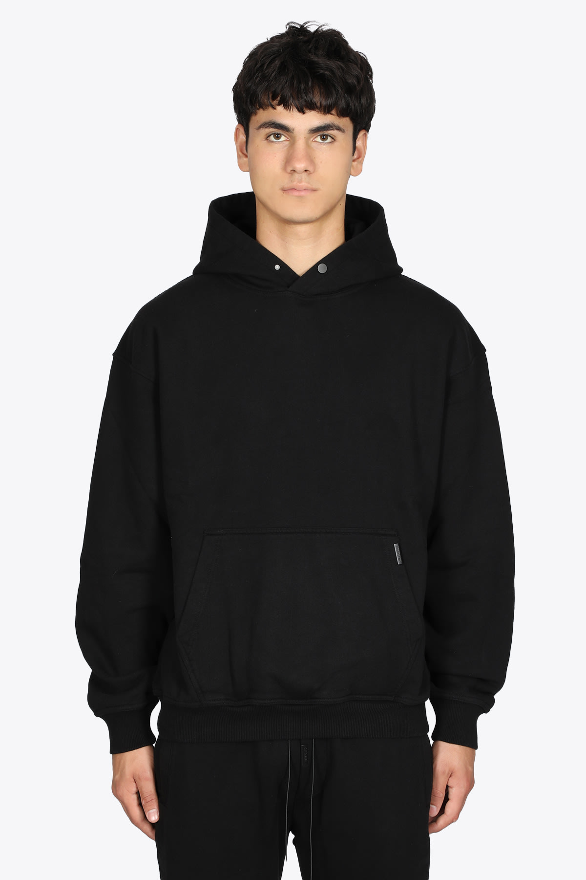 REPRESENT Blanc Hoodie Black cotton hoodie with snap detail