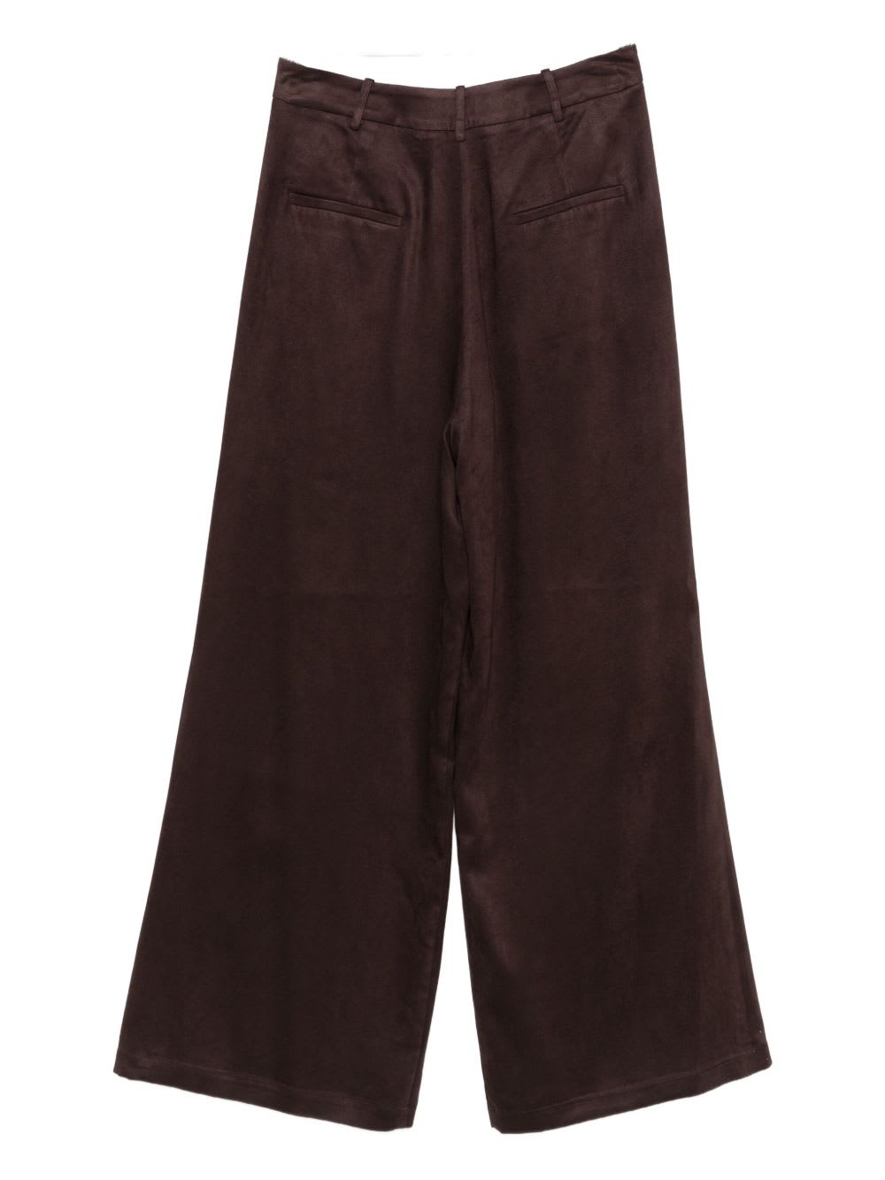 Alysi Wide Leg Trousers In Brown