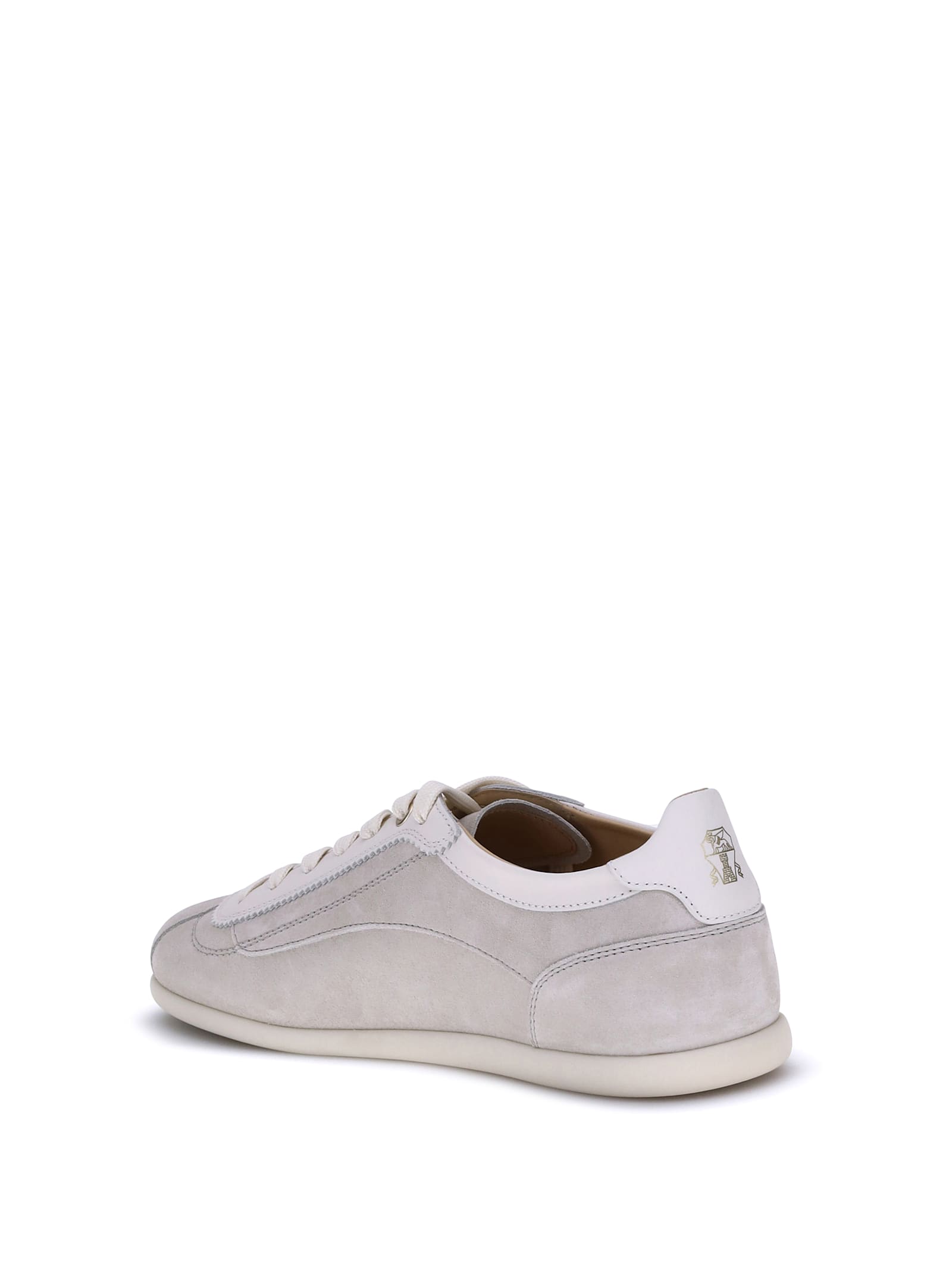 Brunello Cucinelli Suede Leather Sneakers In Gray